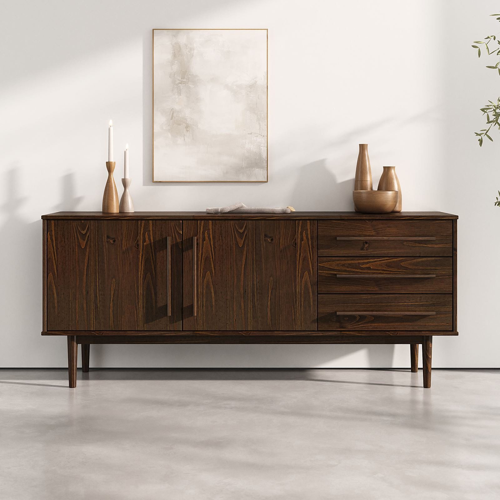 IDIMEX Sideboard TECCA, Wohnzimmer Kommode mit Türen 3 Schubladen Massivhol günstig online kaufen
