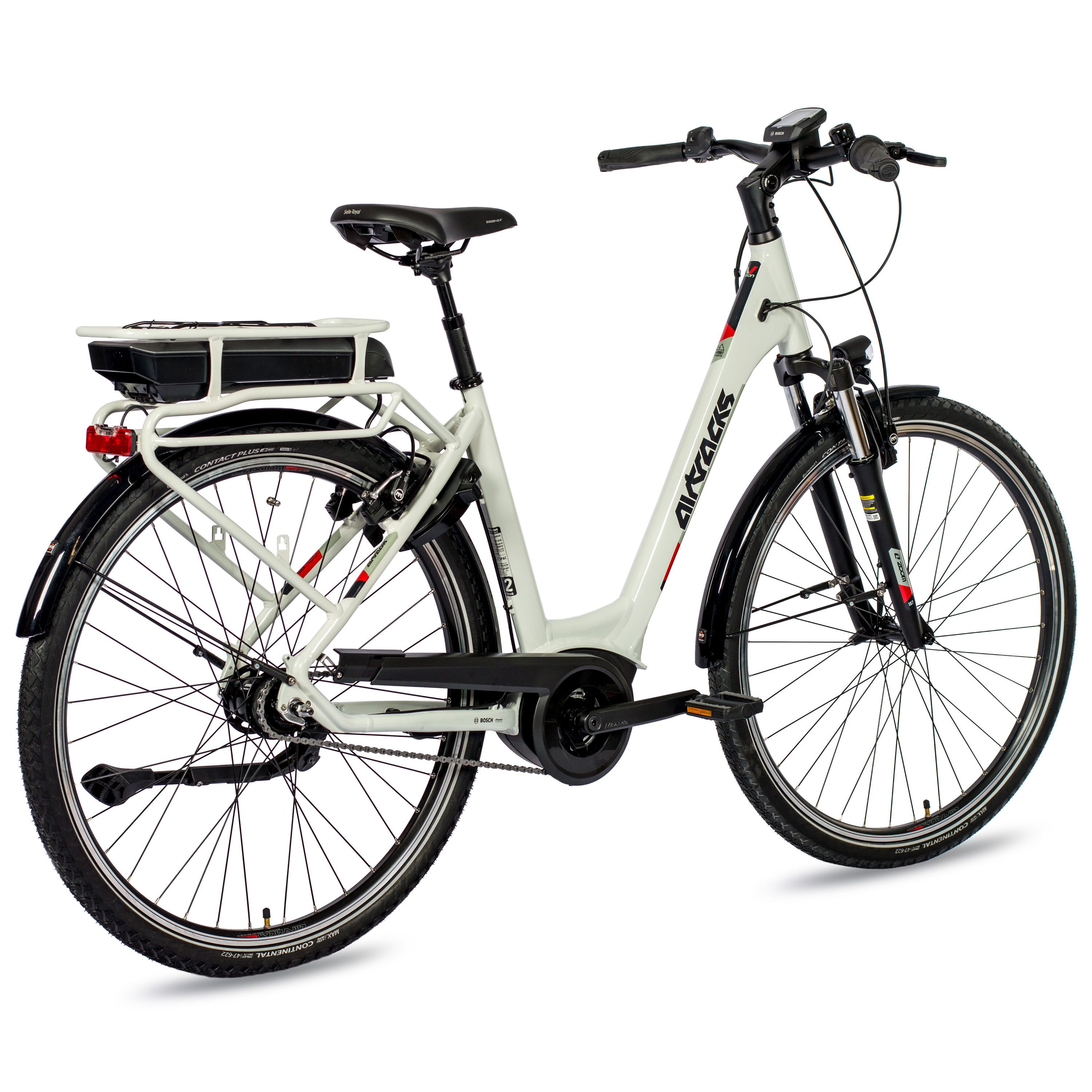 Airtracks E-Bike Cityrad 28" E-Bike Damen City Fahrrad V-Tron RACK BOSCH ACTIVE LINE, 7 Gang SHIMANO NEXUS 7 mit Rücktrittbremse Schaltwerk, Nabenschaltung, Mittelmotor, 400 Wh, WAVE Trekking Fahrrad Tiefeinsteiger Low Step 45 50 55cm