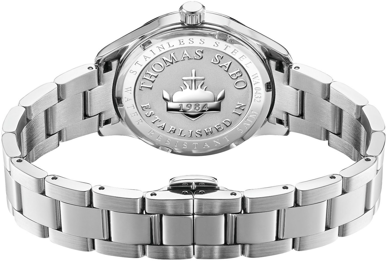 THOMAS SABO Quarzuhr BUTTERFLIES WA0432-201-203-34 mm, Armbanduhr, Damenuhr, analog, Schmetterlinge, Edelstahlarmband