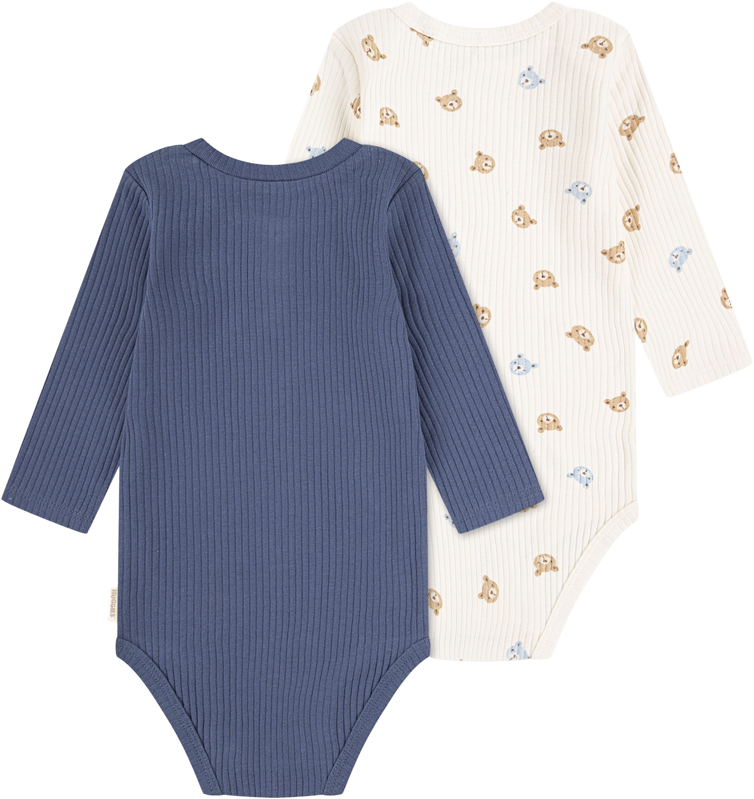 HUGGIES babywear Langarmbody HUGB 2PK BODYSUIT (Packung, 2-tlg) in gerippter Struktur