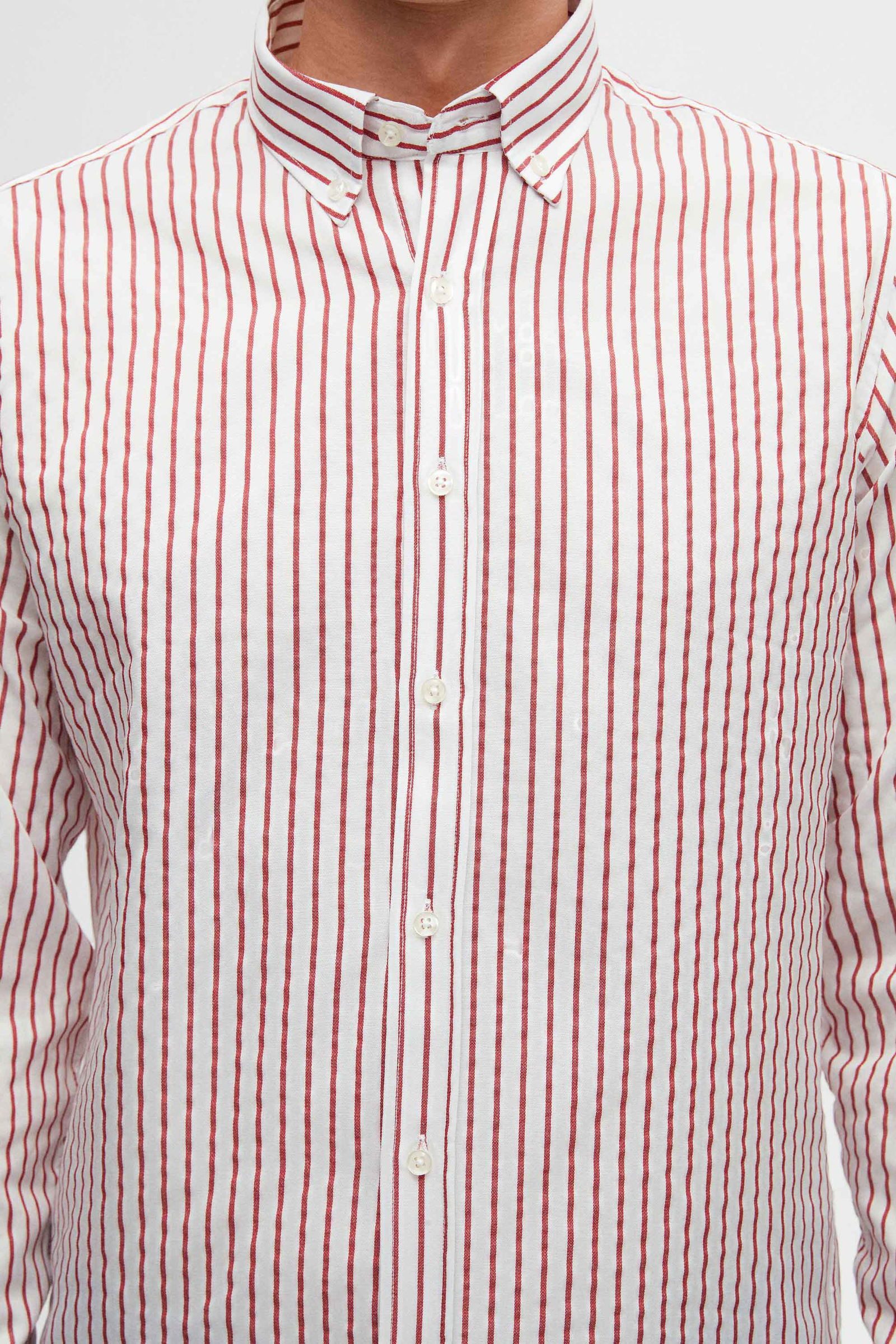 D'S DAMAT Langarmhemd Ds Damat Slim Fit Gestreiftes Hemd