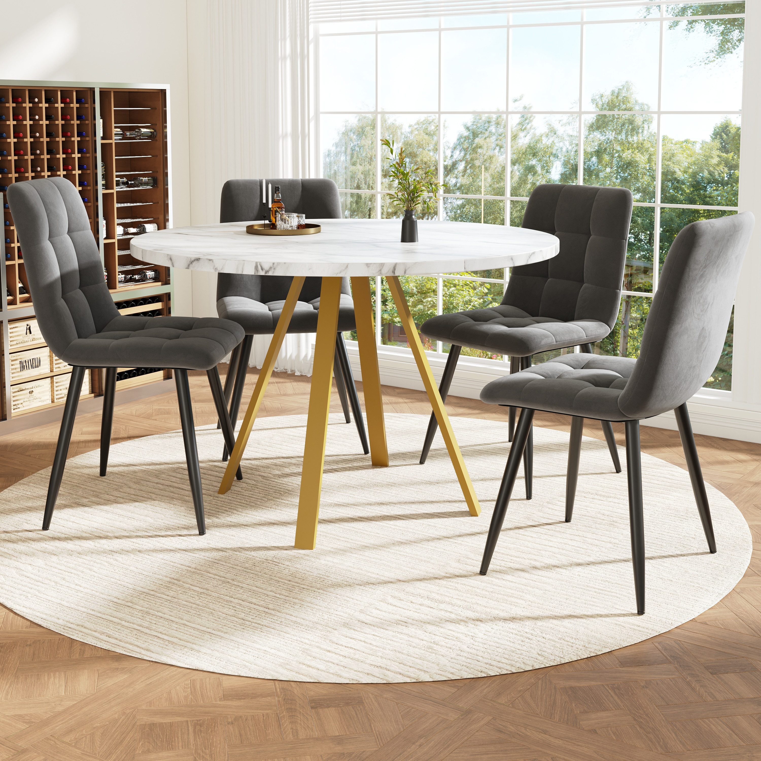 REDOM Essgruppe Modernes 5-teiliges Esstisch-Set, (mit günstig online kaufen