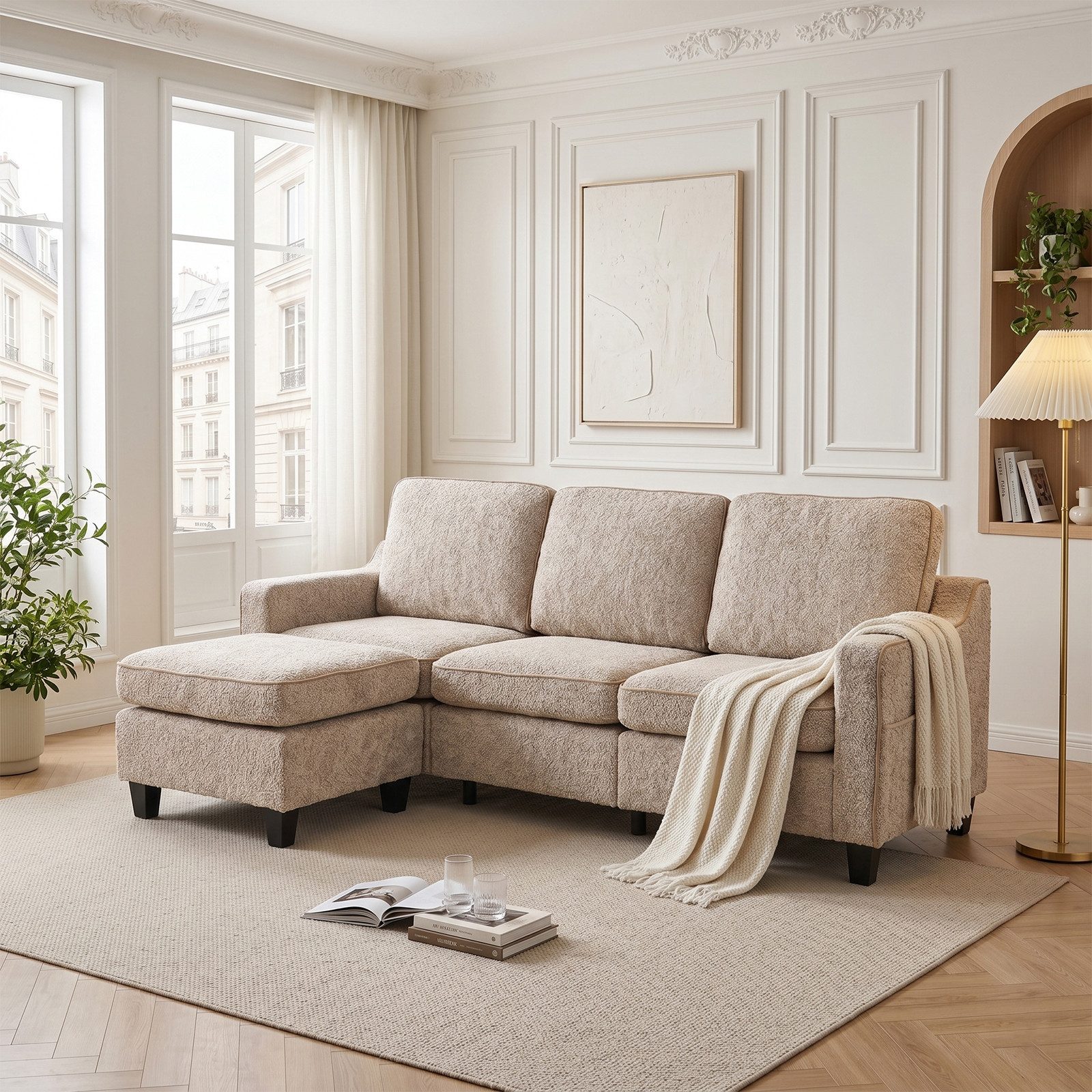 Jiexi Wohnlandschaft Premium Modulsofa Set, Flexibel kombinierbare Couch