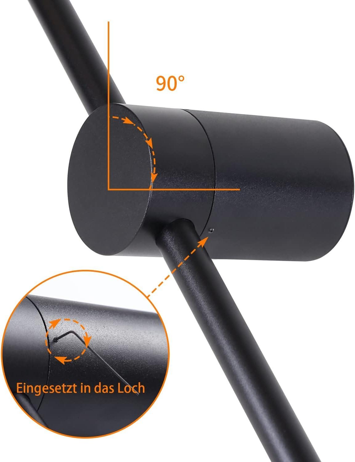 Nettlife LED Wandleuchte 60CM Schwarz Modern Flurlampe Schwenkbar 90°, Schwenkbar 90°, LED fest integriert, Warmweiß, für Wohnzimmer Schlafzimmer Flur Treppenhaus Bett Küche