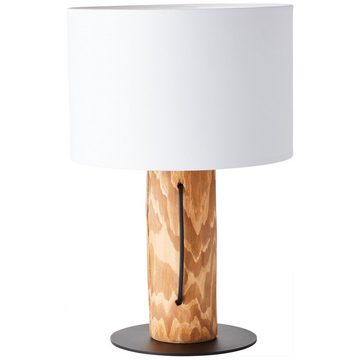Lightbox Tischleuchte, ohne Leuchtmittel, Tischlampe, 43 cm Höhe, Ø 30 cm, Schalter, E27, 25 W, Holz/Stoff