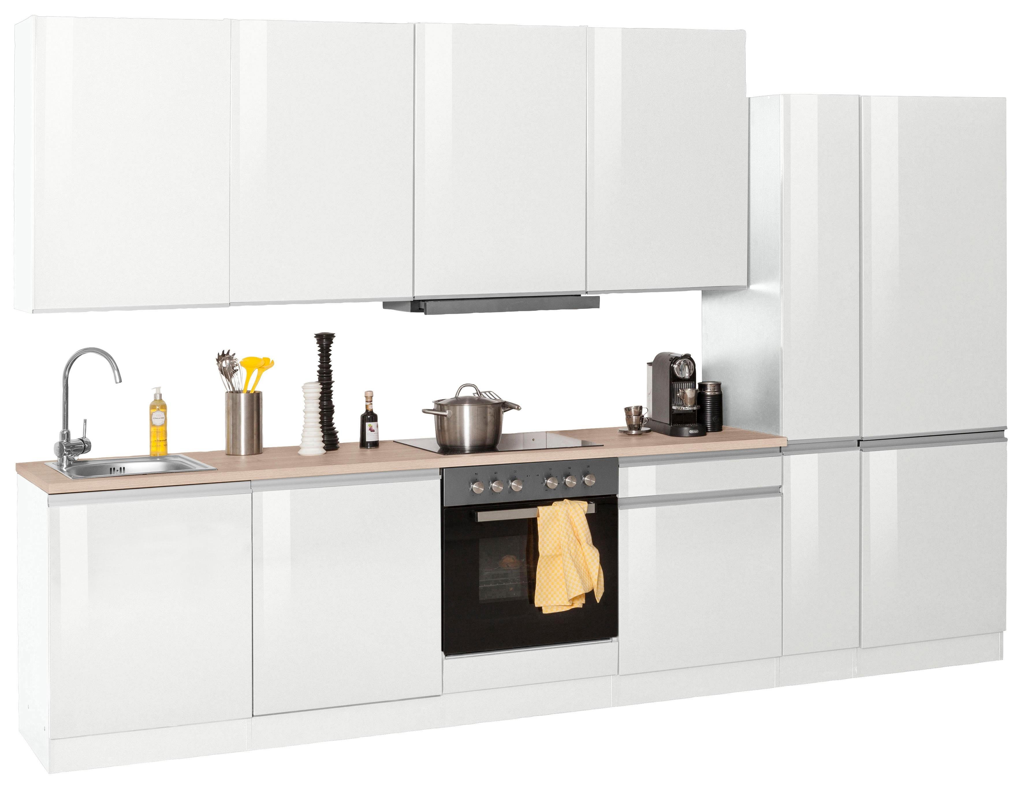 KOCHSTATION Küchenzeile KS-Ohio, mit E-Geräten, Breite 330 cm