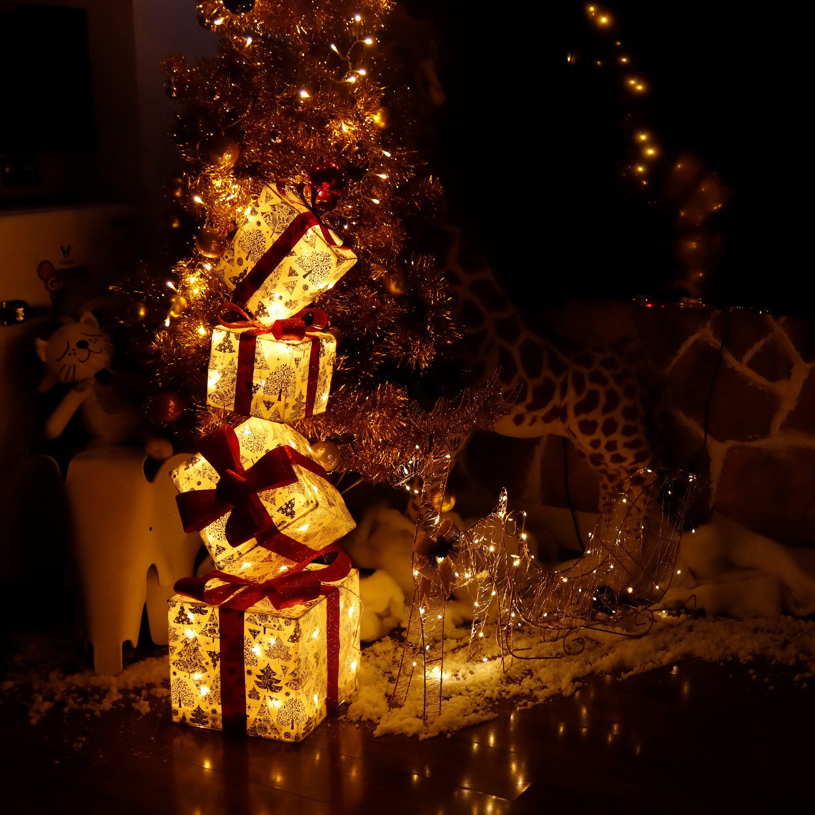 CCLIFE Christbaumschmuck LED Geschenkbox 4er, Weihnachten günstig online kaufen