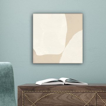 OneMillionCanvasses® Leinwandbild Beige - Abstrakt - Modern, (1 St), Leinwand Bilder für Wohnzimmer Schlafzimmer, 20x20 cm