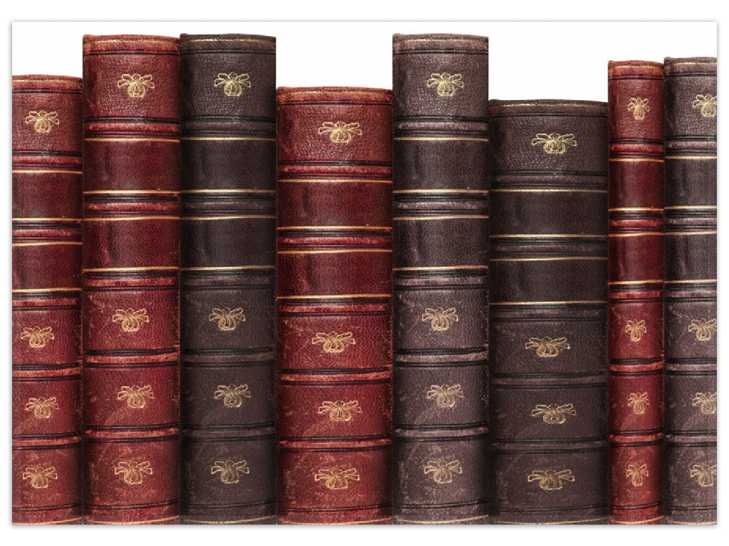 Wallario Teppich Alte Bücher mit rotem und braunem Ledereinband, rechteckig, rutschfest