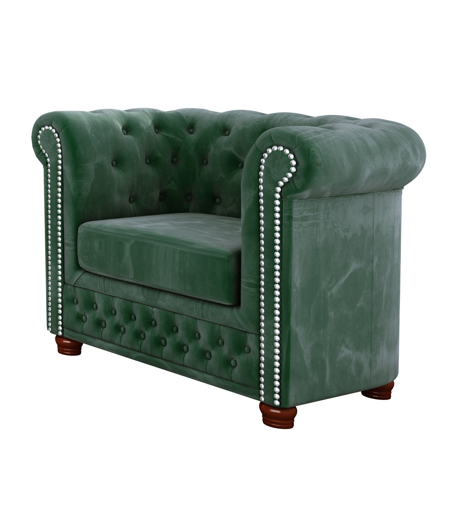 1x Sessel), Chesterfield Wellenfederung Flasche (1x 2-Sitzer-Sofa, 3+2+1, grün 1x Leeds S-Style Polstergarnitur 3-Sitzer-Sofa, mit Möbel