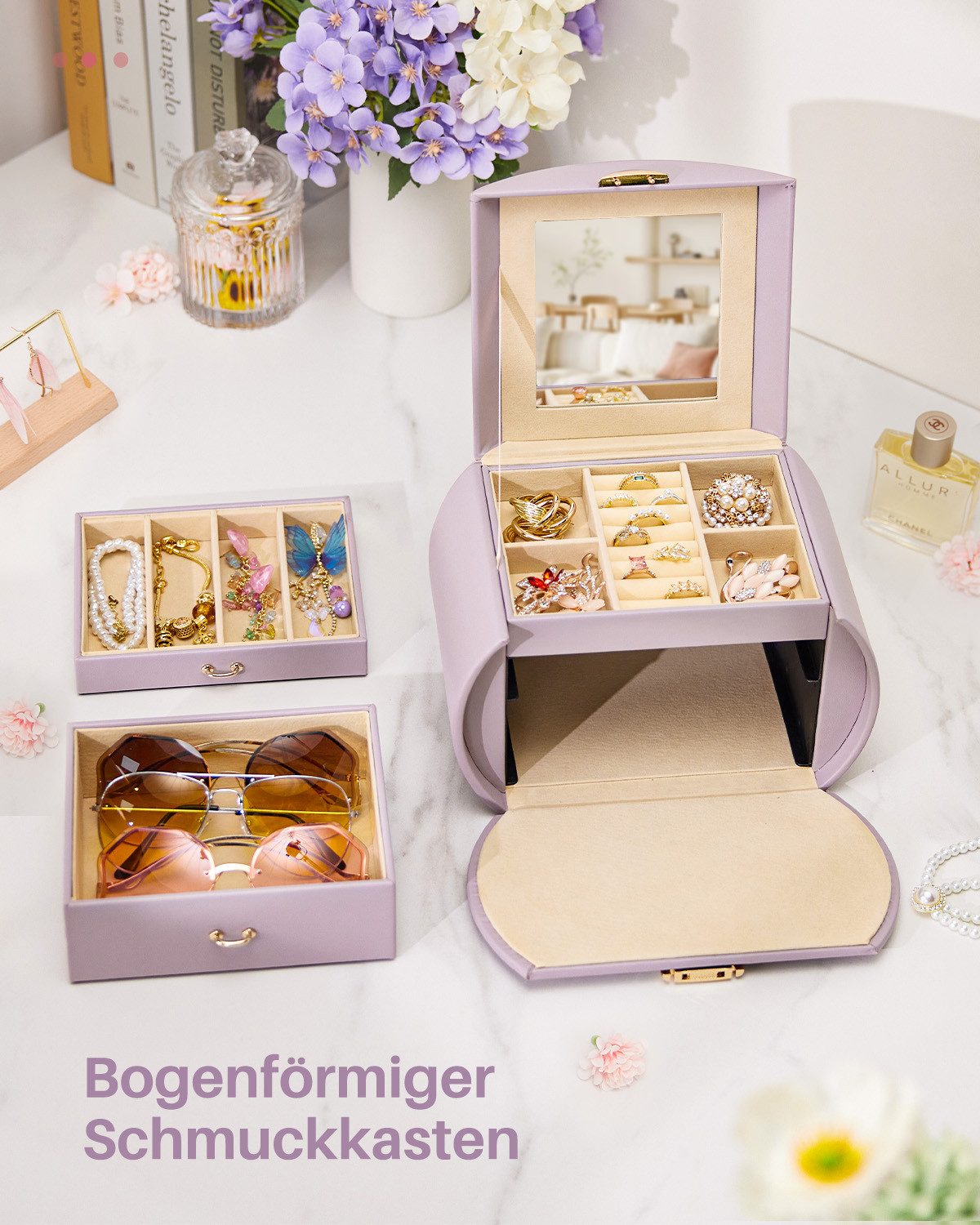 Yorbay Schmuckkasten Schmuckkoffer komplett abschließbar Schmuckkasten günstig online kaufen
