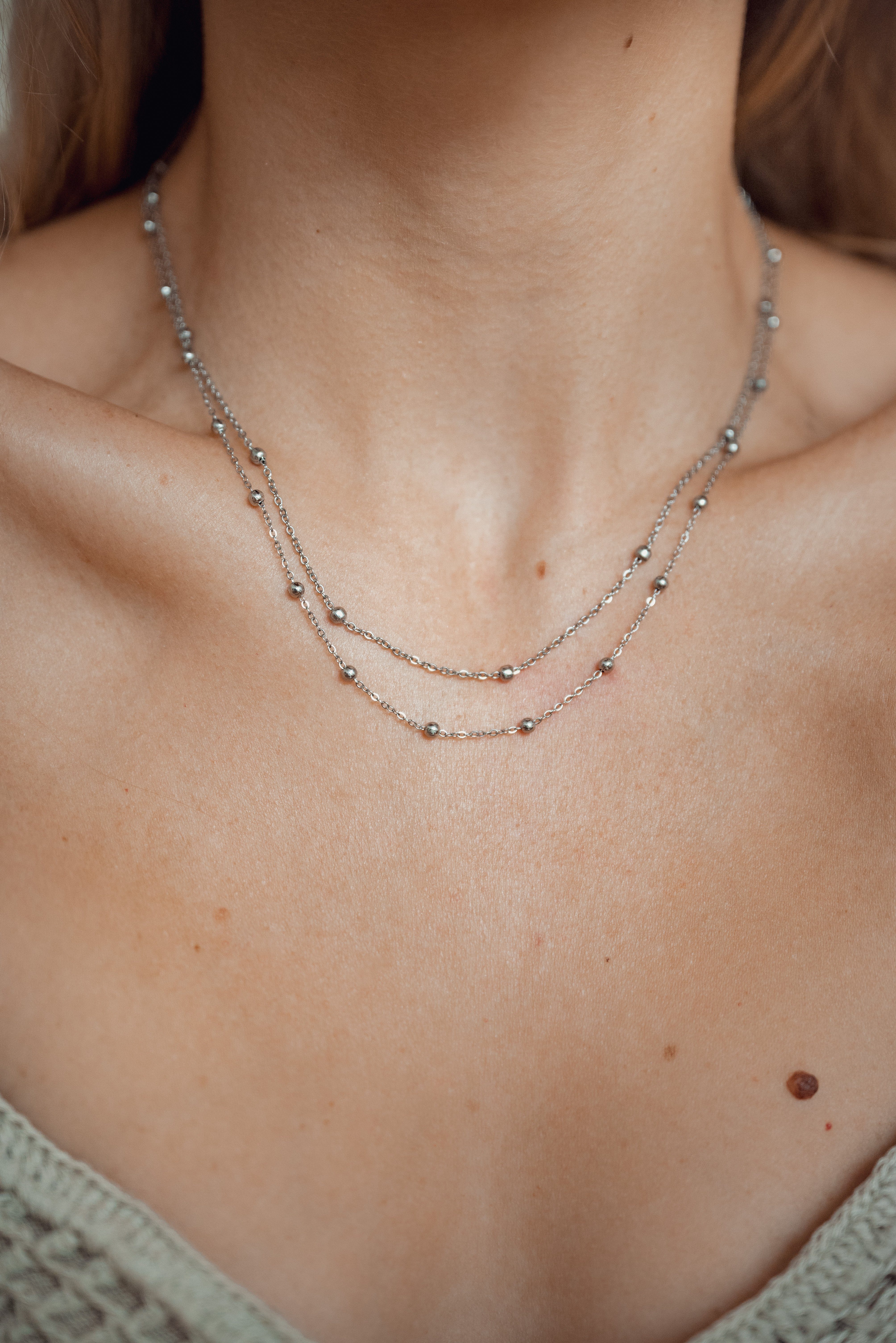 Hey Happiness Edelstahlkette Layer mehrreihig, Kugelkette günstig online kaufen