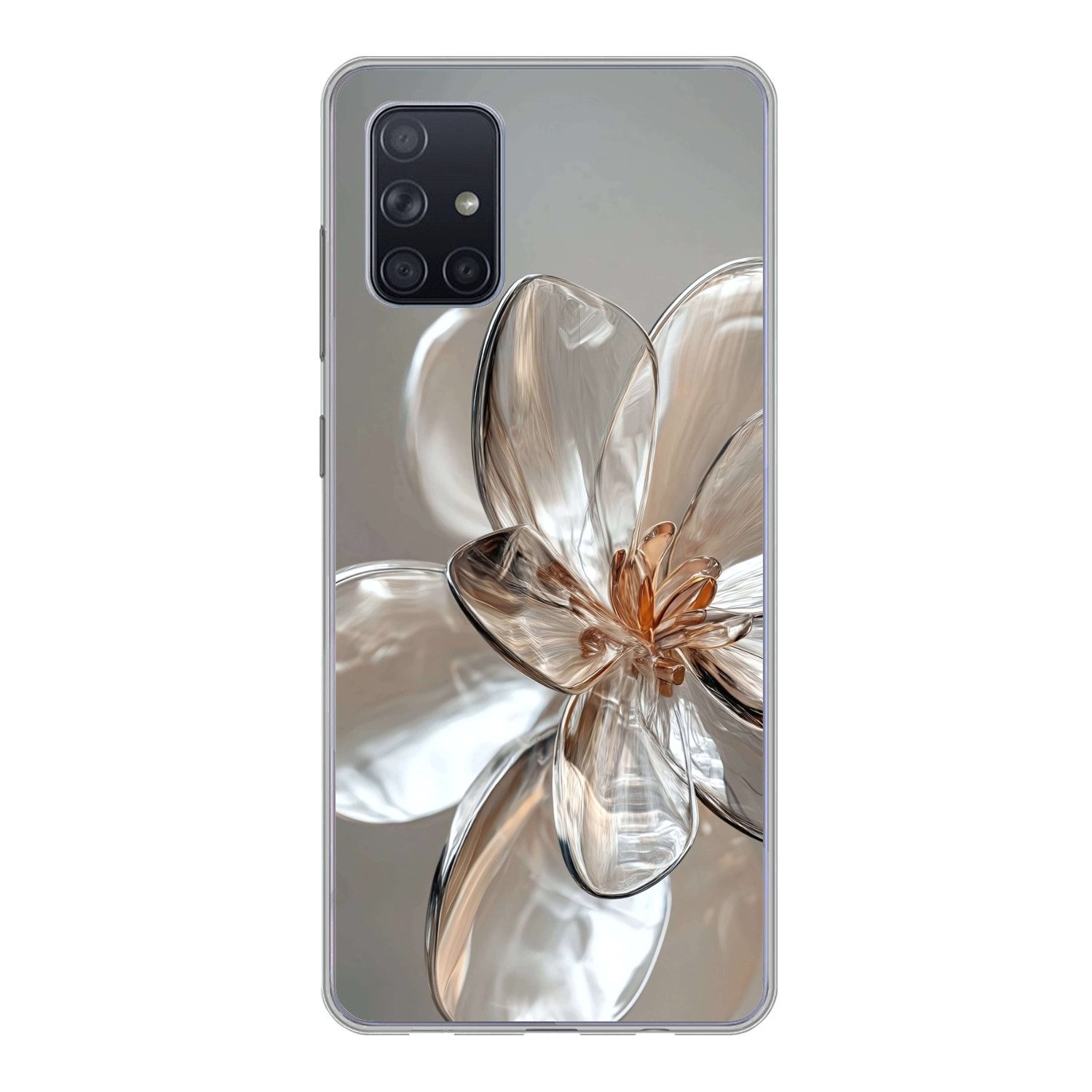 MuchoWow Handyhülle für Samsung Galaxy A51 Blume - Gläser - Transluzent, Бампер для смартфона, Print, Handy Schutzhülle Dünn