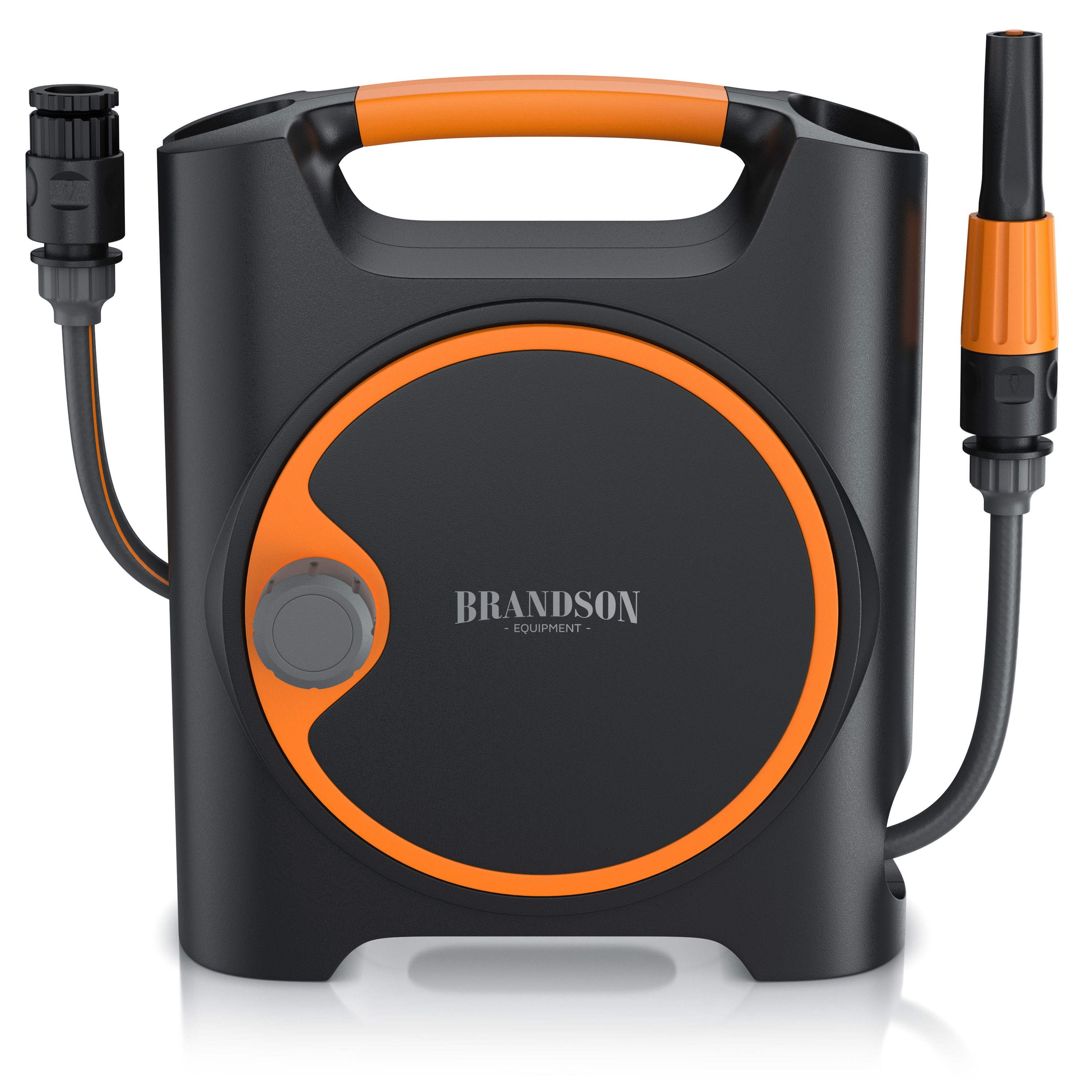 Brandson Wandschlauchbox Schlauchaufroller Wandbox, 10m Gartenschlauch 11 mm Ø, Schlauchtrommel, (Set, inkl. Spritzdüse, Wasserhahnanschluss), ½ Zoll Schnellkupplung, Spritzdüse, Trommel für Garten Terrasse Hof