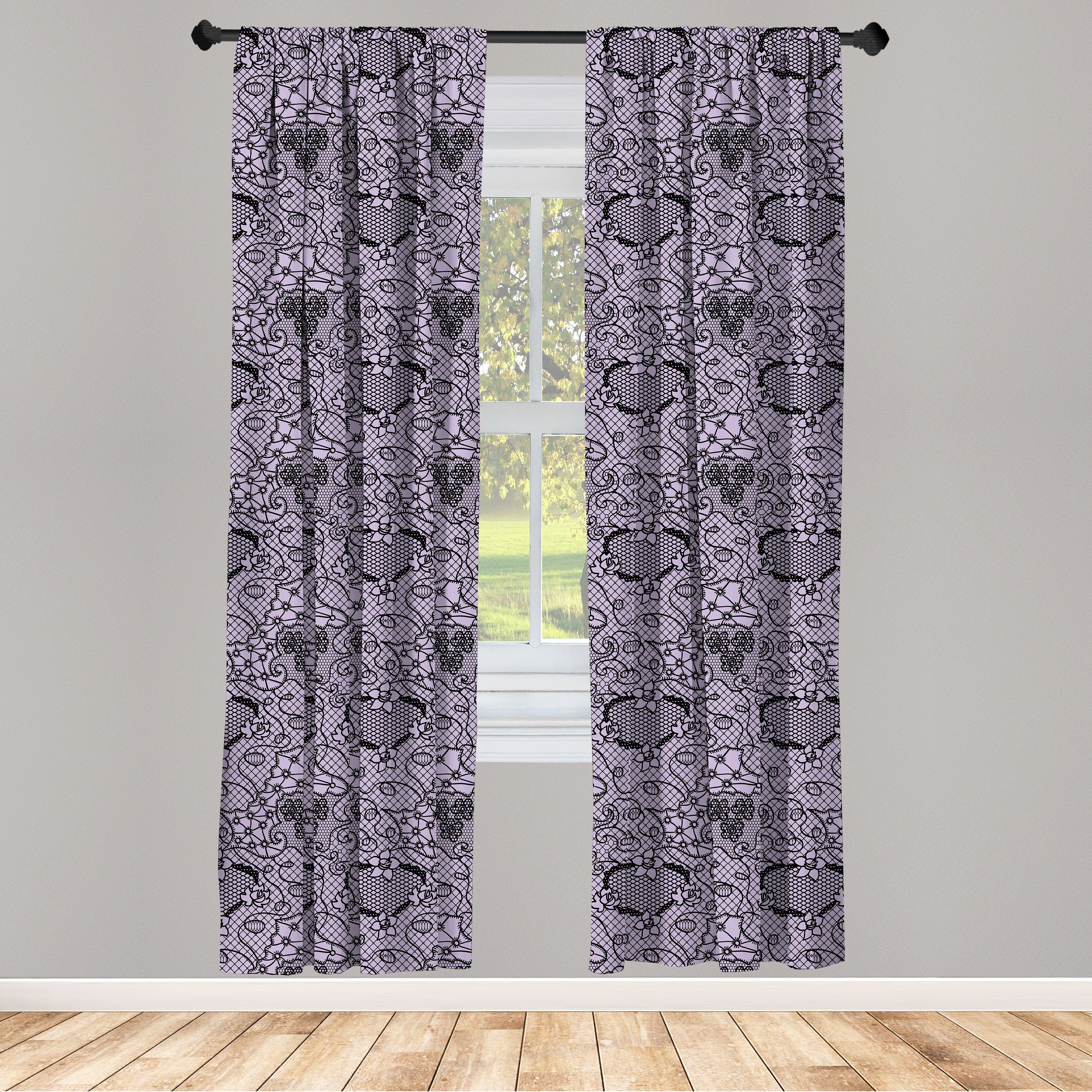 Gardine Vorhang für Wohnzimmer Schlafzimmer Dekor, Abakuhaus, Microfaser, gotisch Feminine Victorian Motiv