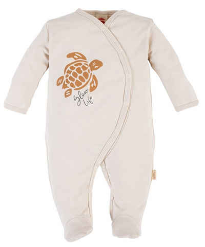 Makoma Strampler »Baby Strampler mit Fuß Schlafstrampler Pyjama Schlafanzug Neutral Jungen & Mädchen -Easy Life-« (1-tlg) 100% Baumwolle