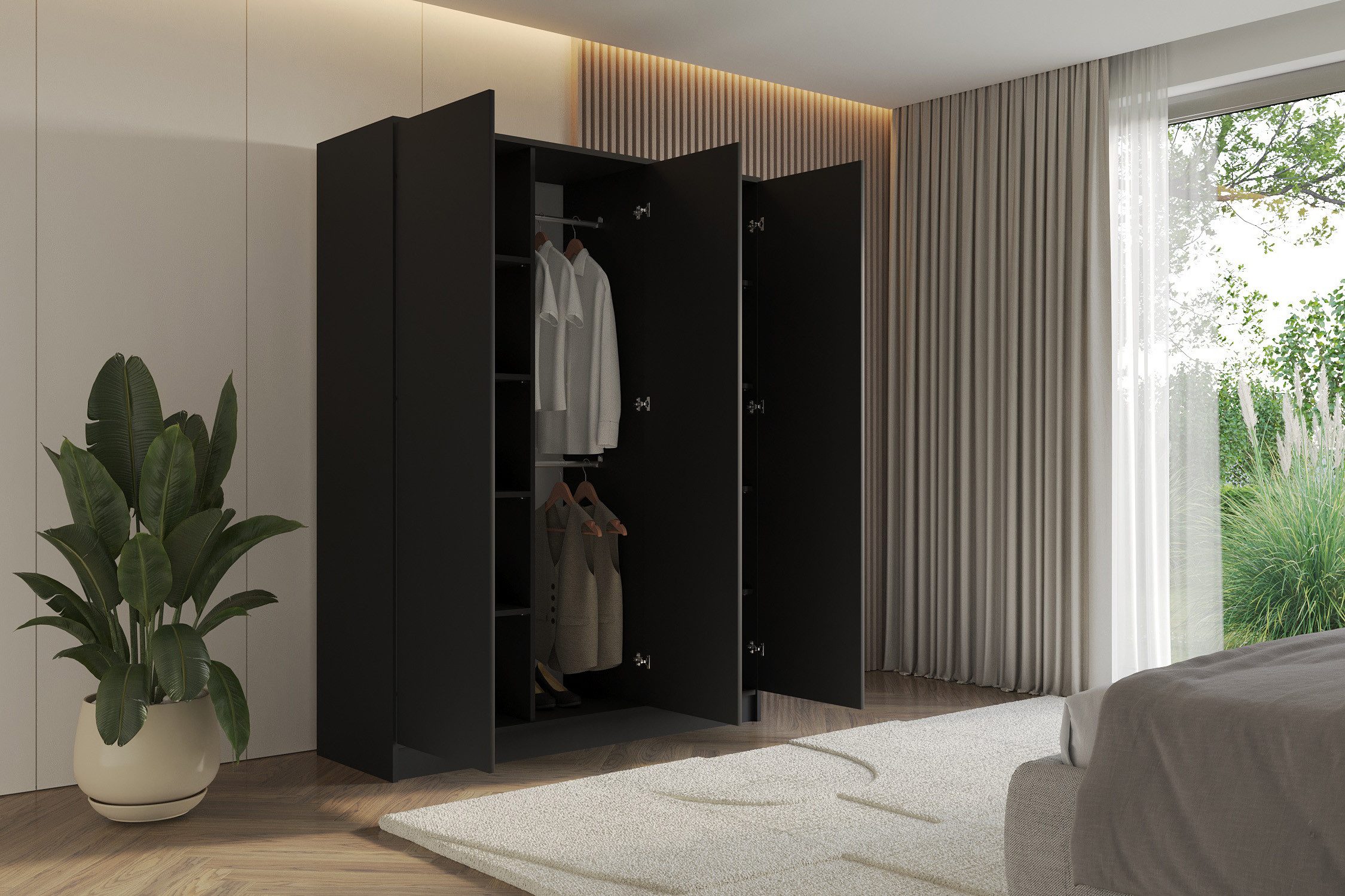 ALTDECOR Drehtürenschrank GELE (Kleiderschrank Garderobenschrank mit viel Stauraum, Moderner Schrank) – Bild 4 von 5