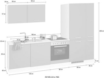 HELD MÖBEL Küchenzeile Visby, ohne E-Geräte, Breite 270 cm, für Kühl/Gefrierkombination