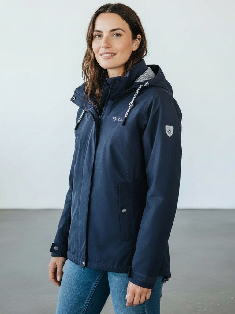 Dry Fashion Funktionsjacke Norderney Damen Outdoor-Jacke Norderney Wasserdicht mit gestreiftem Innenfutter