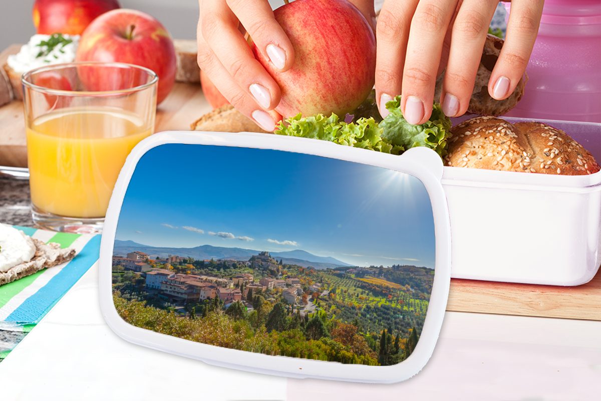 Toskana Mädchen Erwachsene, Italien Lunchbox - - Sonne, Kunststoff, und für für Brotdose, Brotbox (2-tlg), Jungs MuchoWow und Kinder weiß