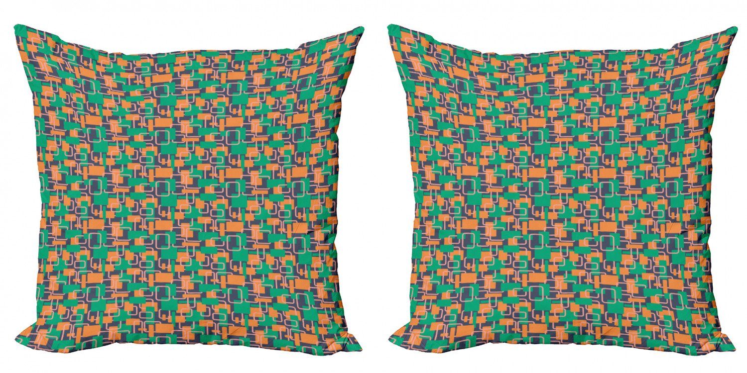 Stück), Doppelseitiger Kissenbezüge Modern Abakuhaus Retro tonte Sommer Accent Formen Digitaldruck, Geometrische (2