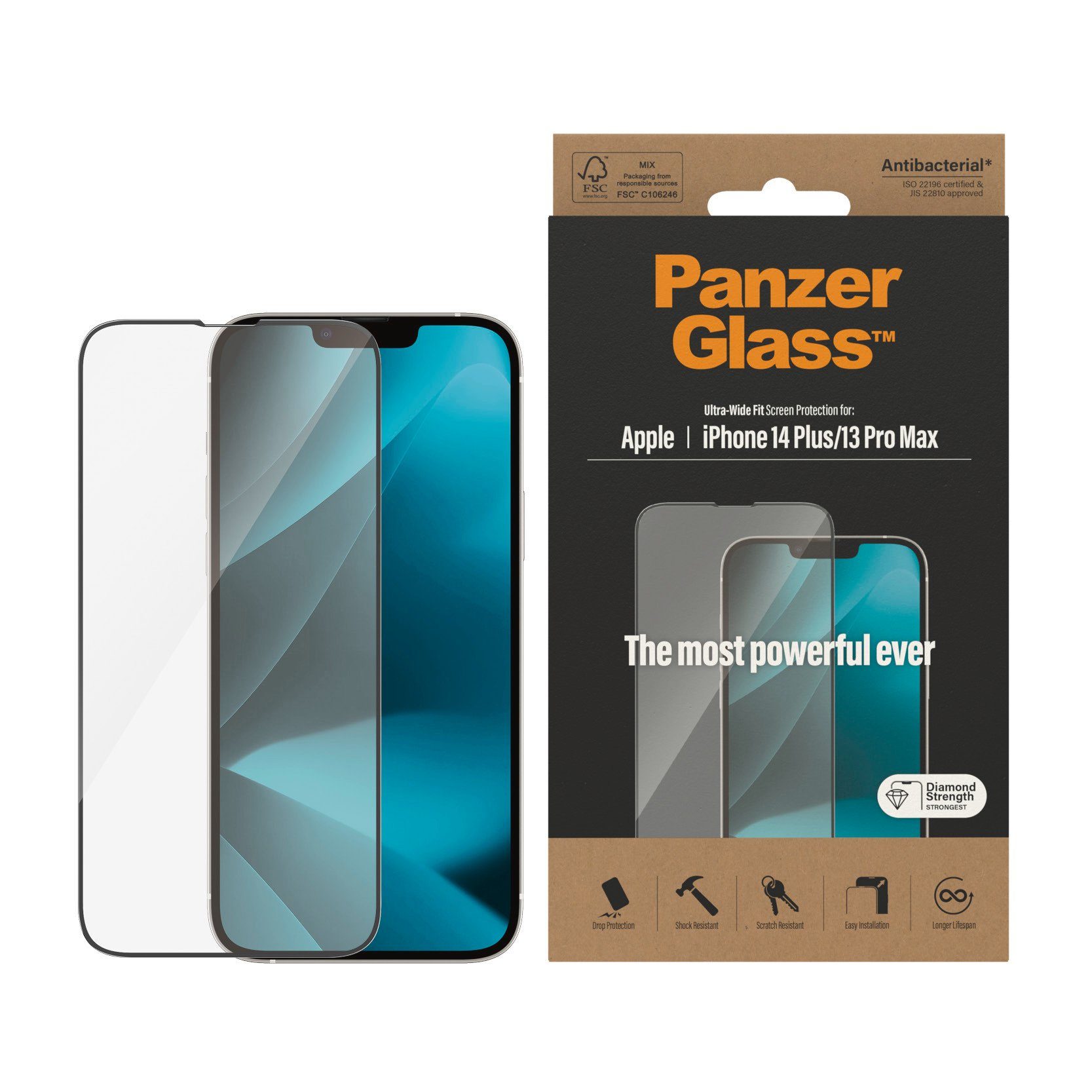 PanzerGlass Screen Protector für iPhone 14 Plus/13 Pro Max Ultrawide für Apple iPhone 13 Pro Max, Apple iPhone 14 Plus, Displayschutzglas