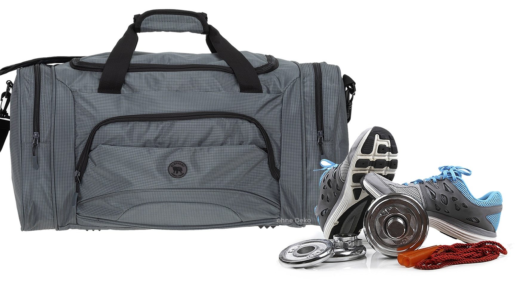 ELEPHANT Sporttasche Reisetasche Saunatasche Damen Herren groß 62 cm XL, Color Sport Reise Sauna Tasche Fitness Gym + Flasche