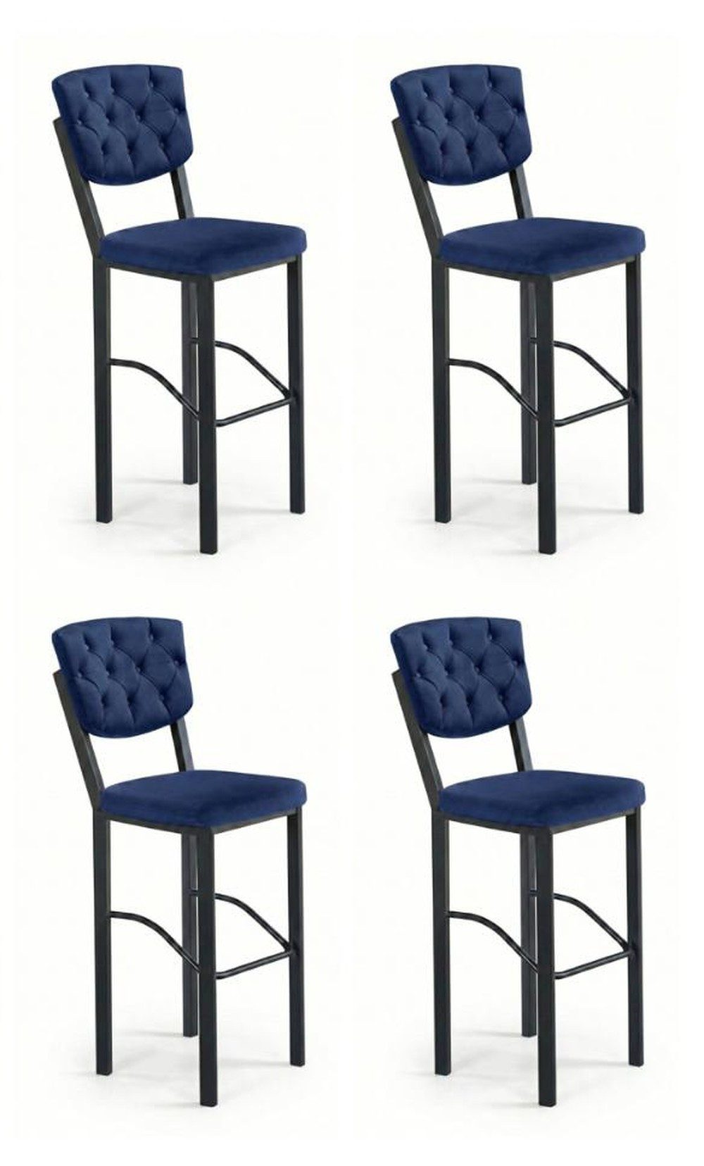 Xlmoebel Esszimmerstuhl 4 bequeme moderne Stühle in orange und blau, vielseitig (4er-Set), Made in Europa