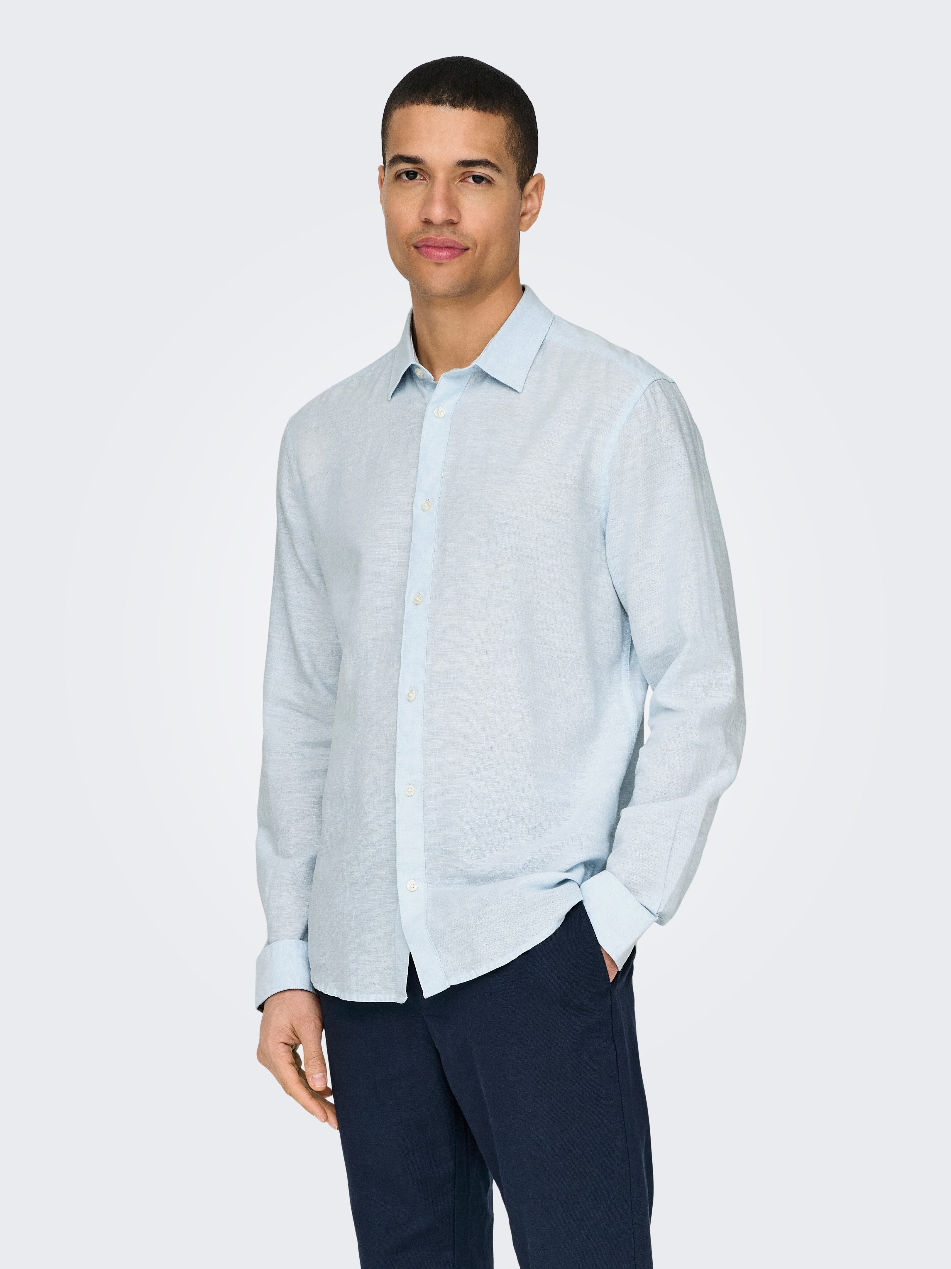 ONLY & SONS Langarmhemd ONSCAIDEN LS SOLID LINEN SHIRT NOOS günstig online kaufen