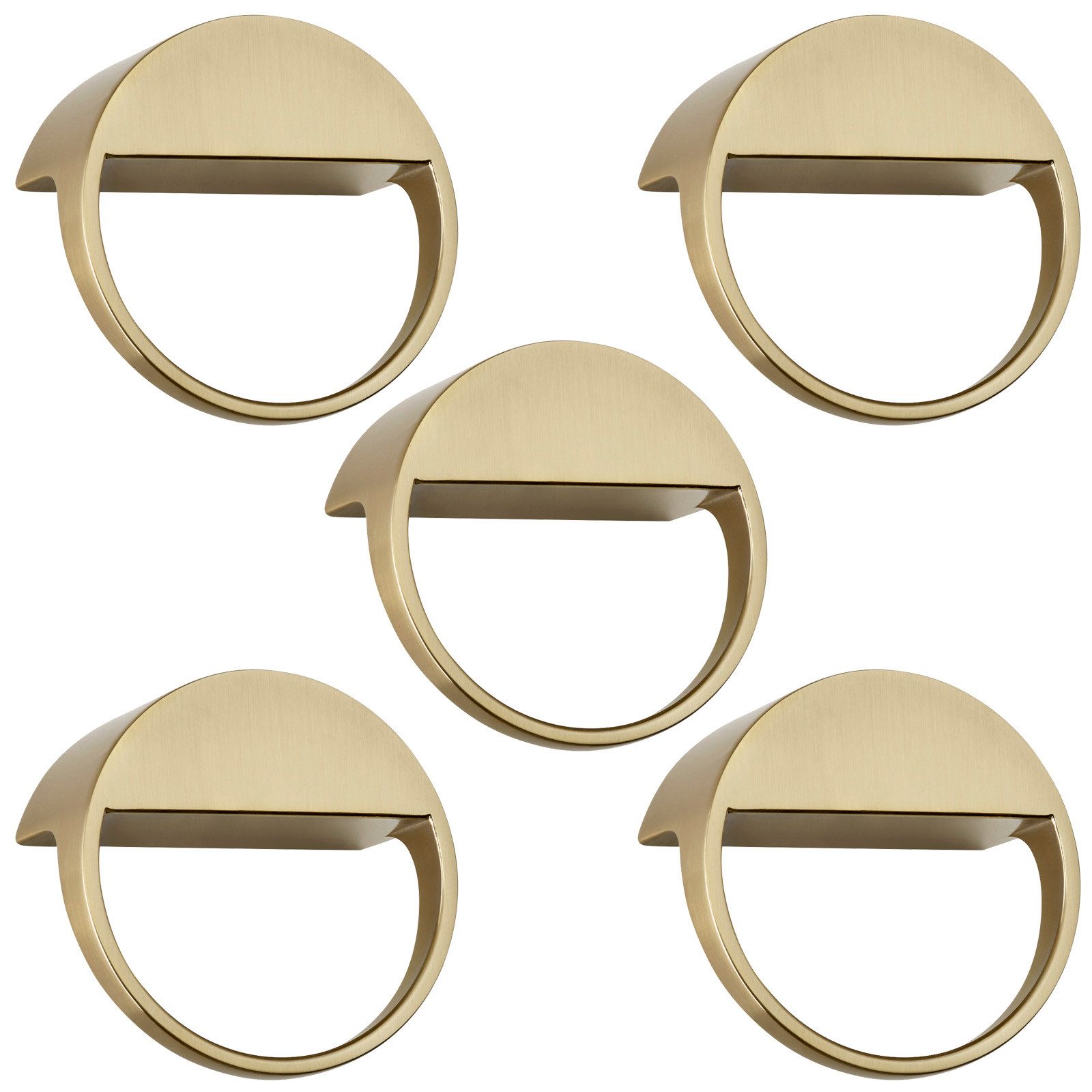 SO-TECH® Möbelgriff ZEN BA 32 mm Möbelknopf Ø 59 mm, Tiefe 29 mm (5-St), Knopfgriff Gold matt gebürstet