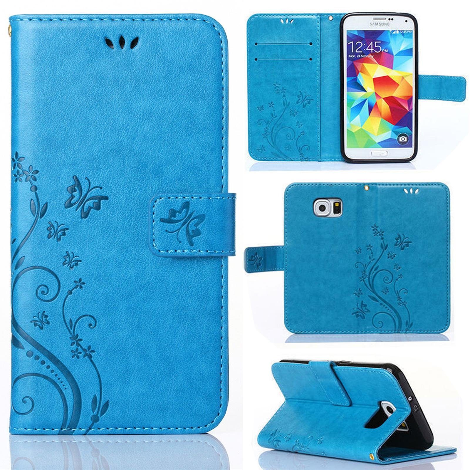 Numerva Handyhülle Bookstyle Flower für Samsung Galaxy S8 Plus, Handy Tasche Schutzhülle Klapphülle Flip Cover mit Blumenmuster
