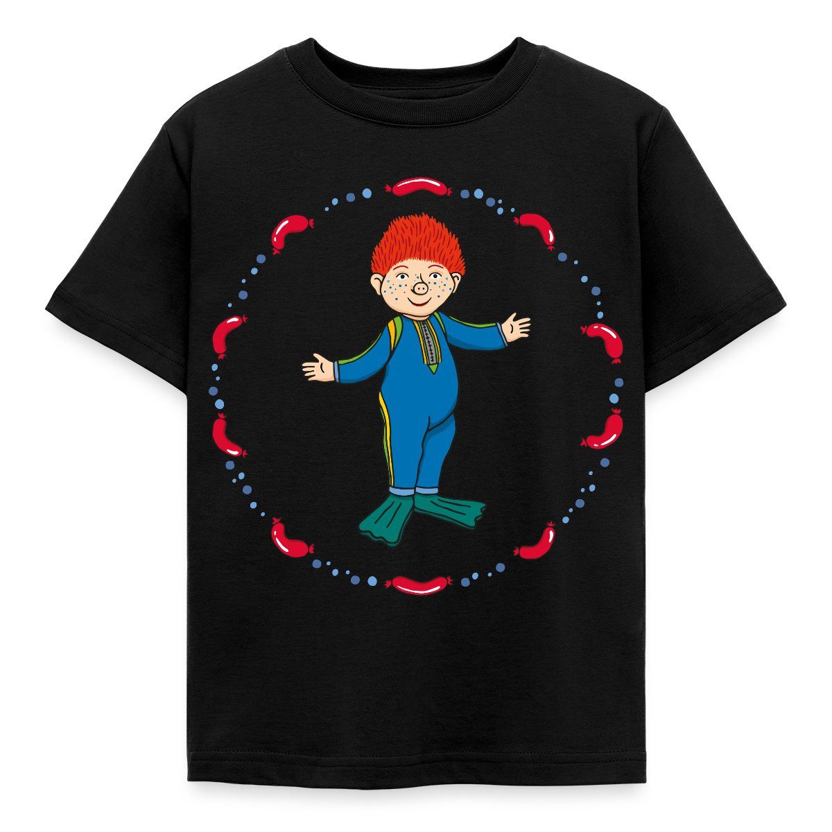 T-Shirt Das Sams, Sams Jongliert Mit Würstchen Kinder T-Shirt