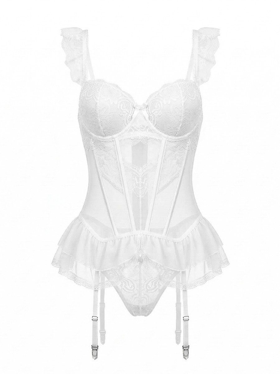 Elegant Love Babydollkleid Lingerie-Set mit Top in Korsett-Optik – Elegantes Dessous-Set (Set, 2-tlg., Corsagen-Oberteil, Tanga) Sexy Nachtwäsche – Sinnliche Reizwäsche mit stilvoller Ausstrahlung