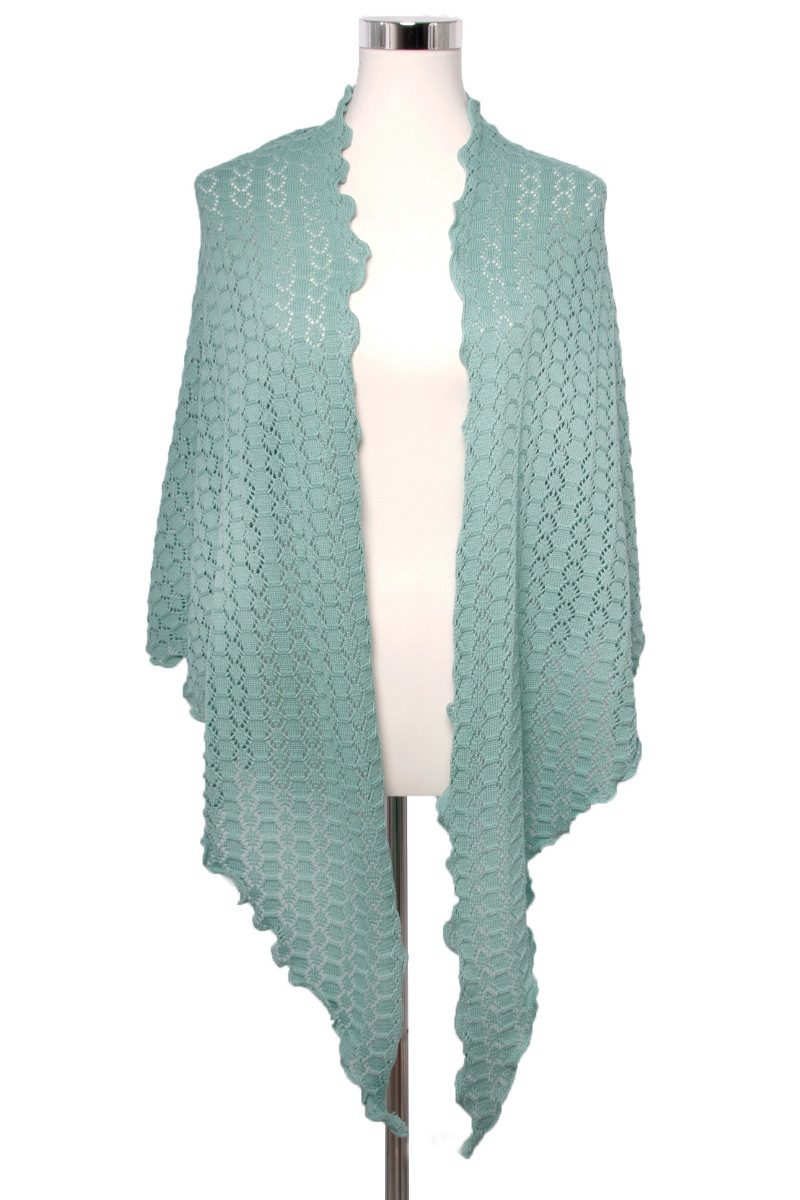 Luise Steiner Halstuch Trachtenstola - AJOUR - creme, jade