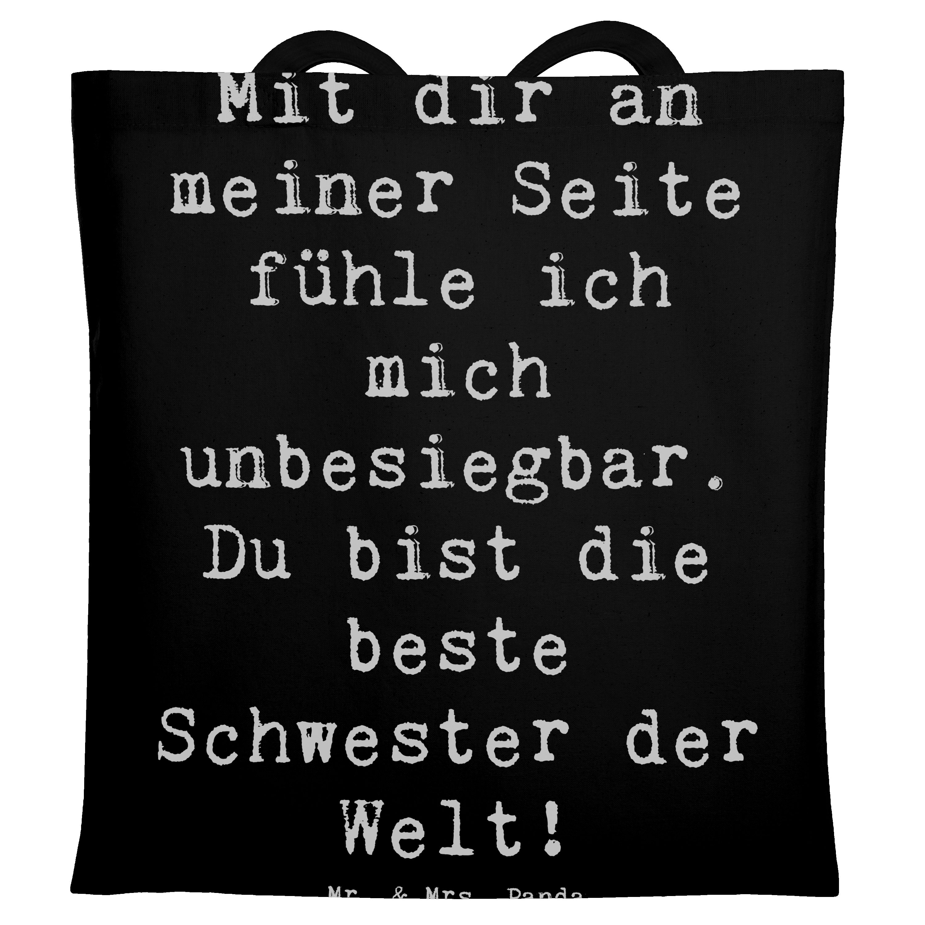 Tragetasche Beste Schwester - Schwarz - Geschenk, fühle ich mich unbesiegbar, Dan