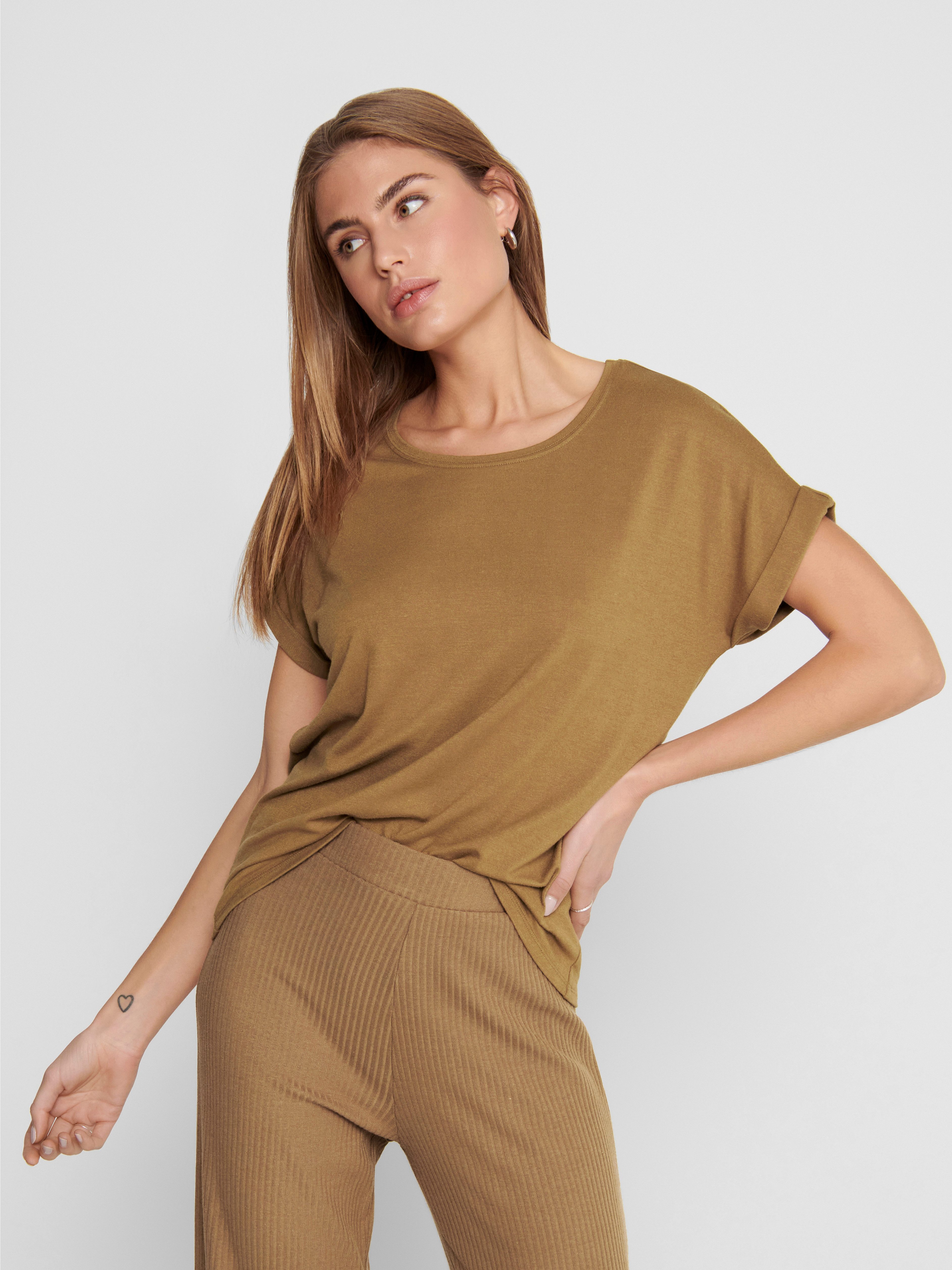 ONLY T-Shirt ONLMOSTER – Kurzarmshirt mit Aufschlag und klassischem Look Viskosemischung, regular fit