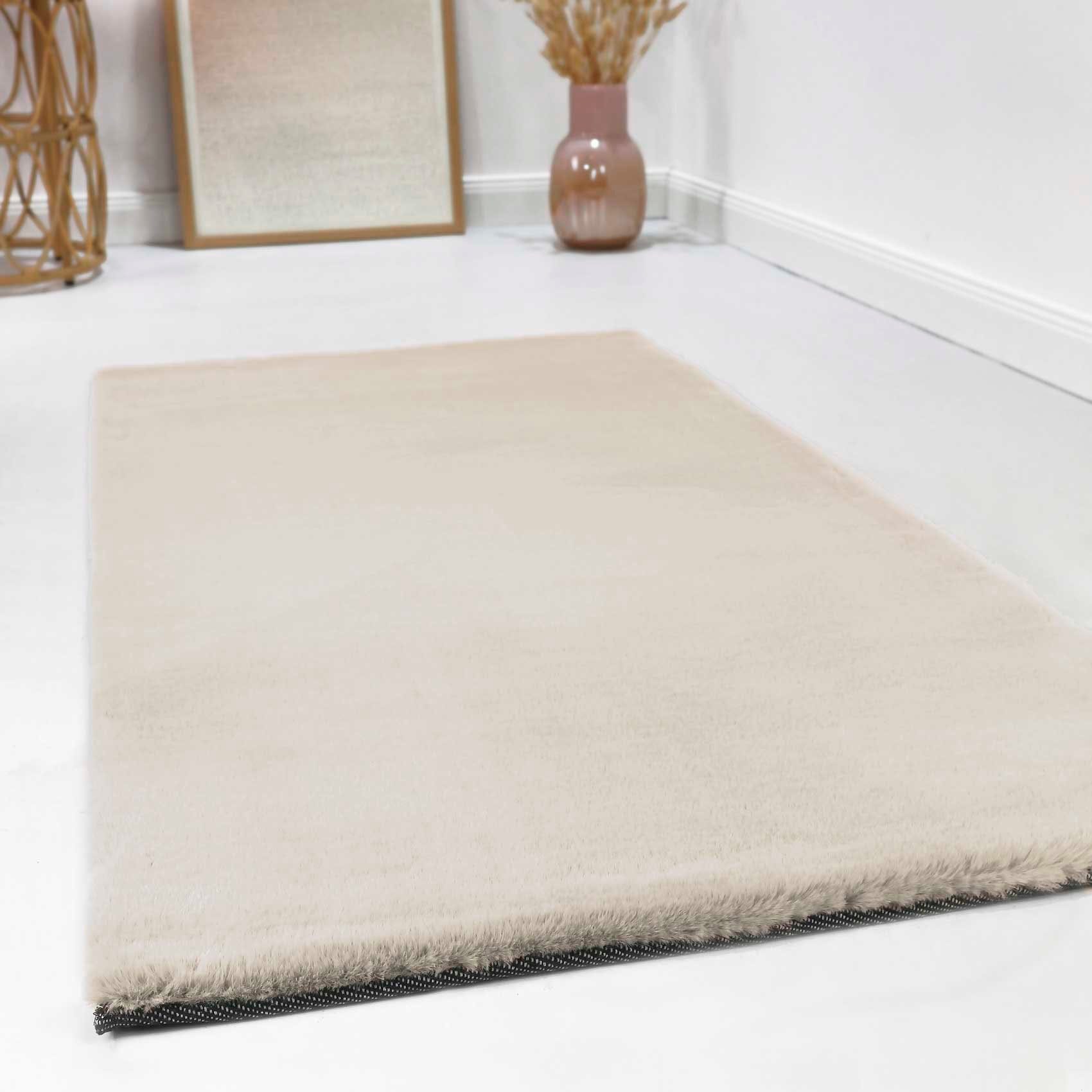 Hochflor-Teppich Alice Kunstfell, Esprit, rechteckig, Höhe: 25 mm, Kaninchenfell-Haptik, besonders weich und dicht, für alle Räume creme/beige | Shaggy-Teppiche