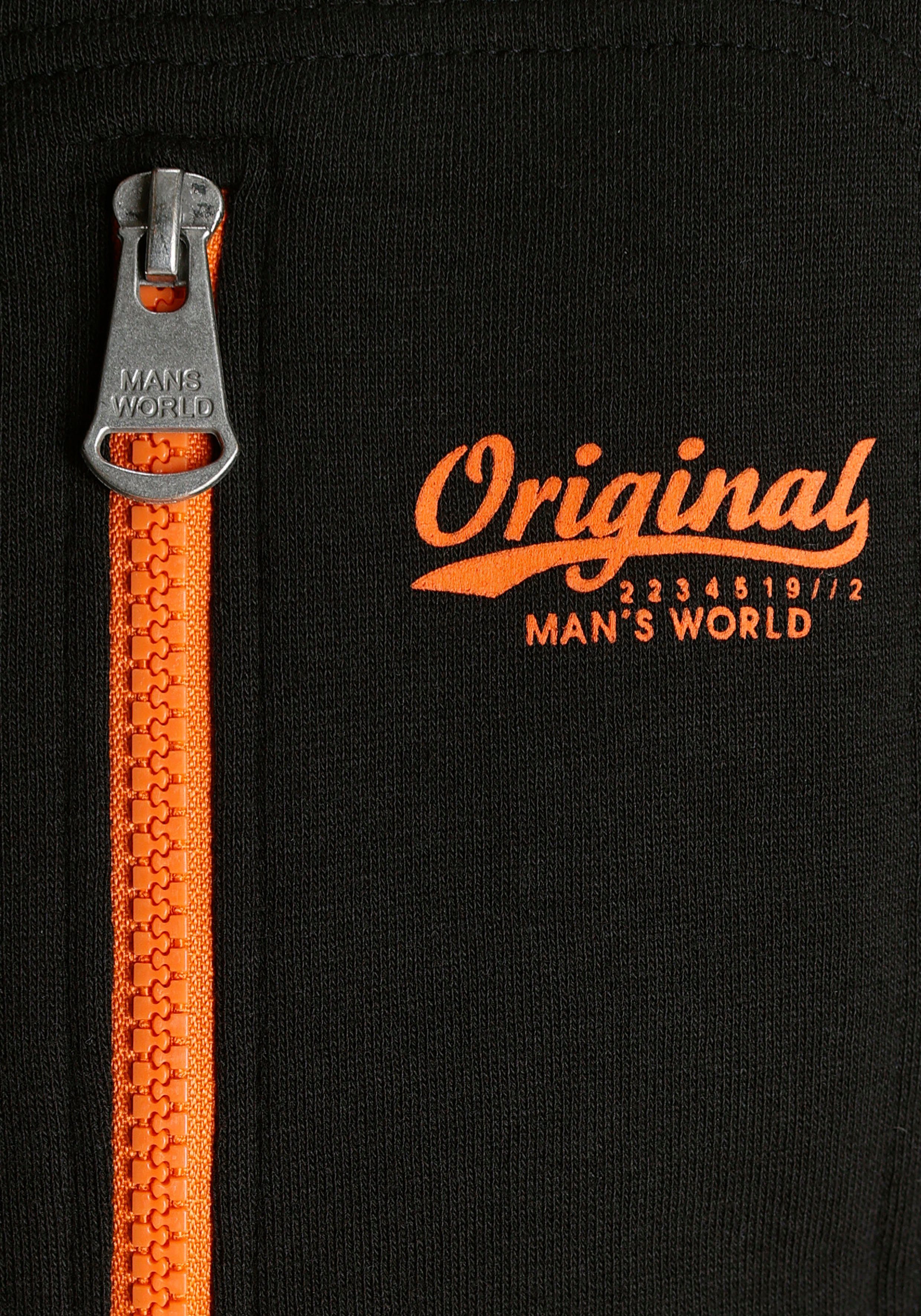 Man's World Sweatjacke mit kontrastfarbigem Reißverschluss
