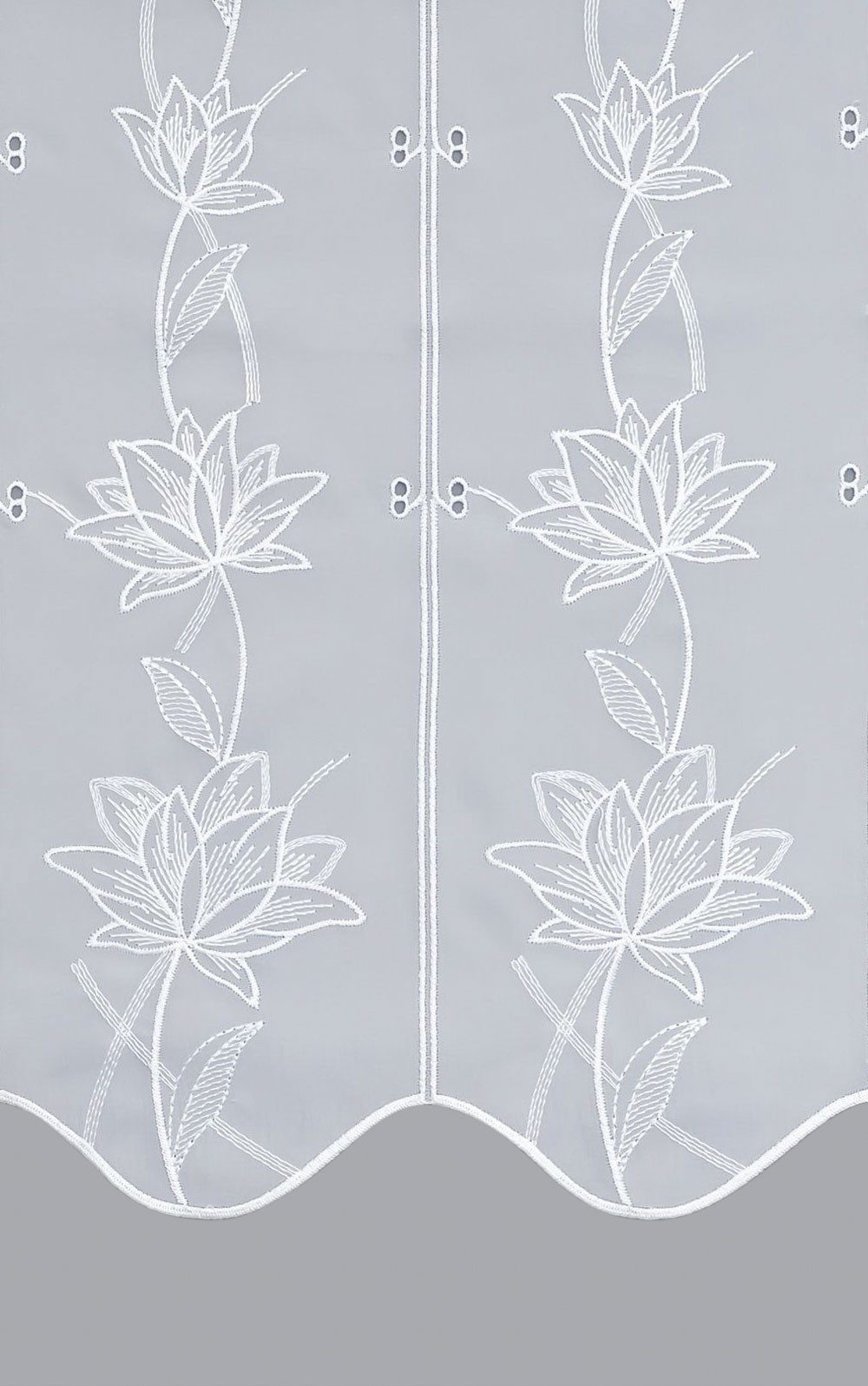 Plauener Spitze® Panneaux Kelchblüten (1 St), transparent, HxB 95x48cm – Bild 3 von 5