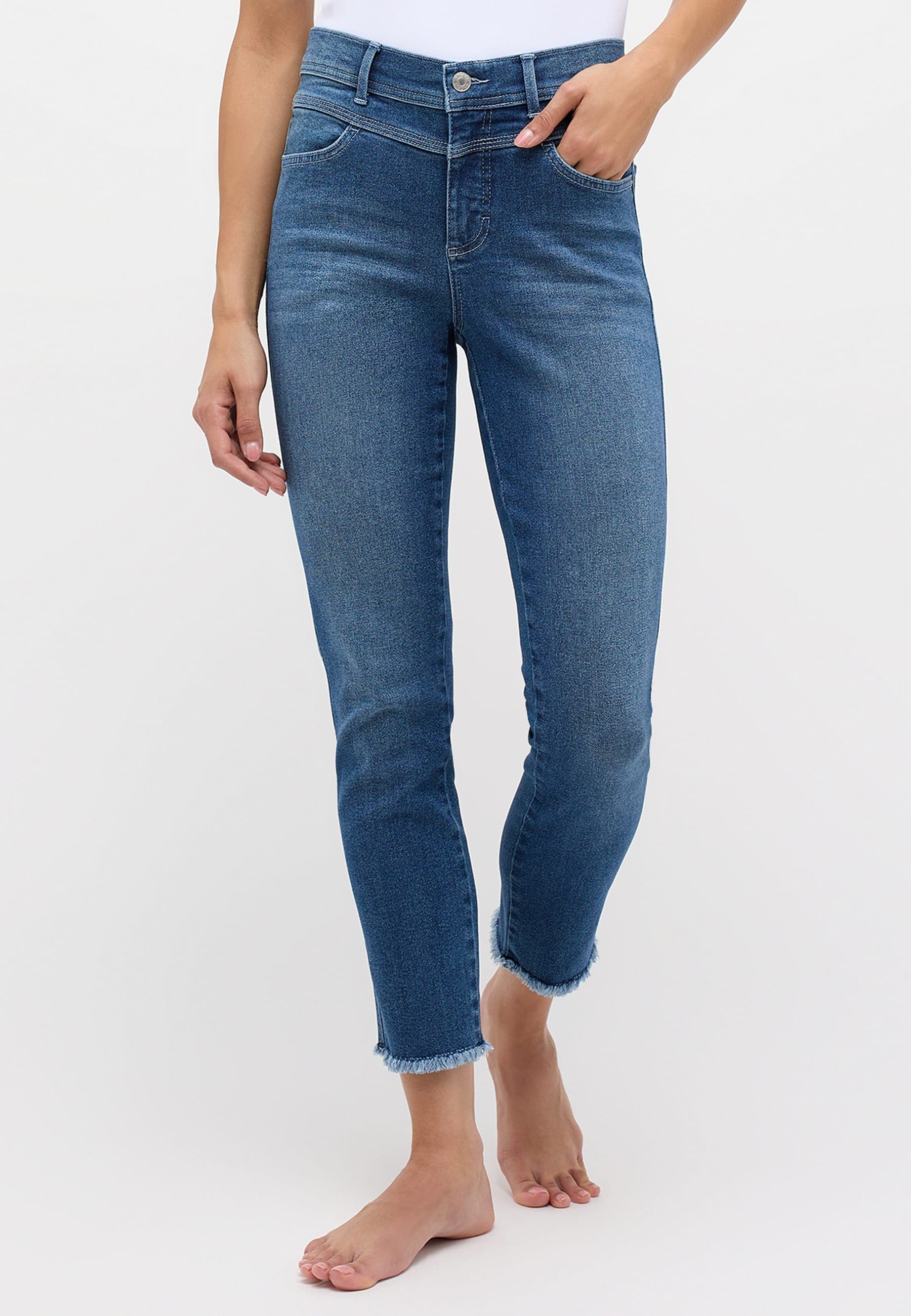 ANGELS 7/8-Jeans Jeans Ornella Modern Fringe mit Reißverschluss | Slim-Fit Jeans