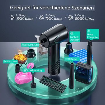 MAEREX Handstaubsauger, 3 Gang Elektrische Staubgebläse Tastatursauger Druckluft 100000 U/min