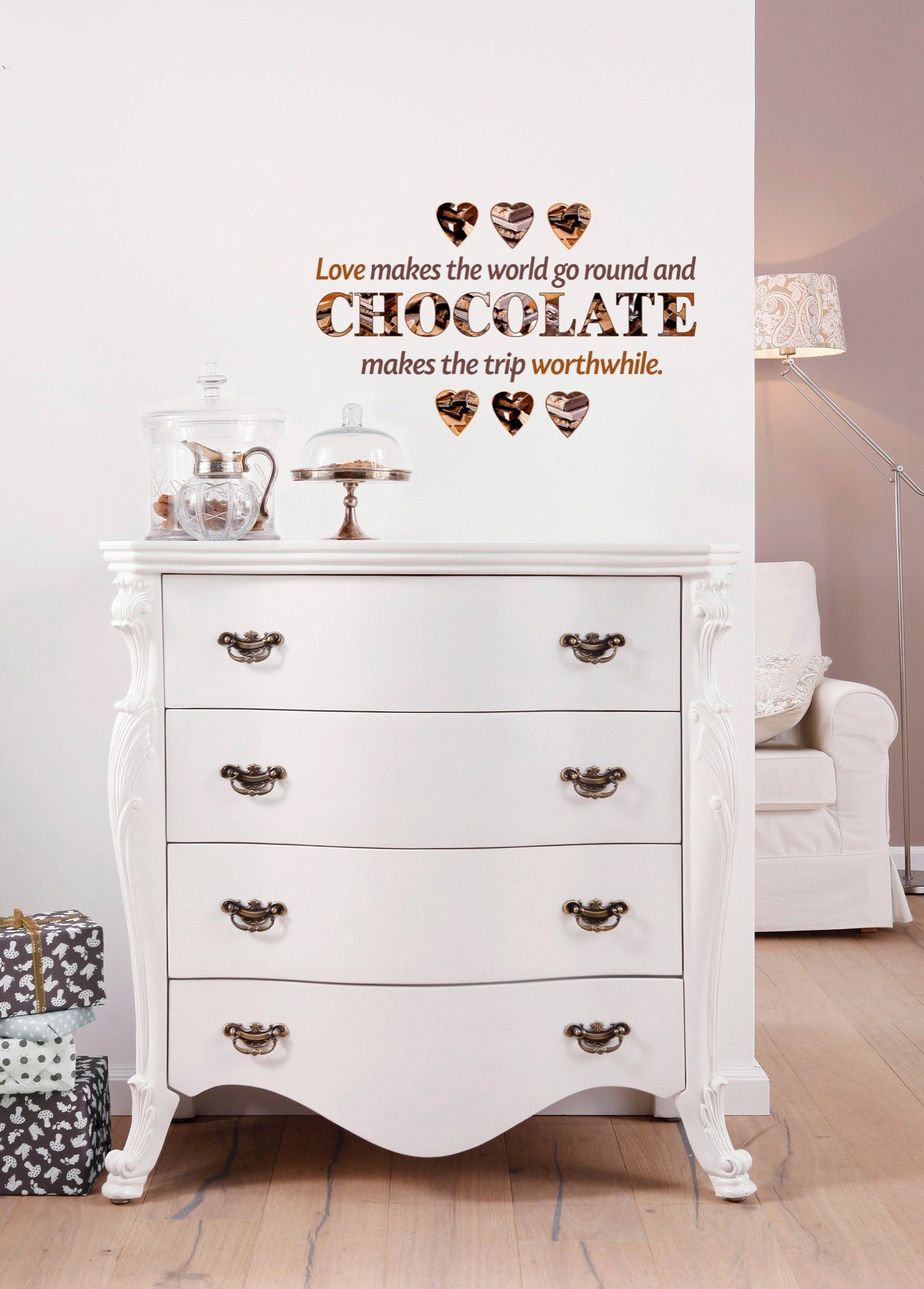 Komar Wandtattoo Chocolate - Größe 50 x 70 cm (9 St), selbstklebend, Wandsticker