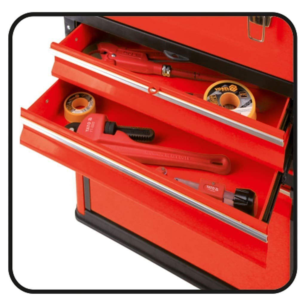 cm Yato 52x32x72 Werkzeugbox Schubladen 3 mit Werkzeugtrolley