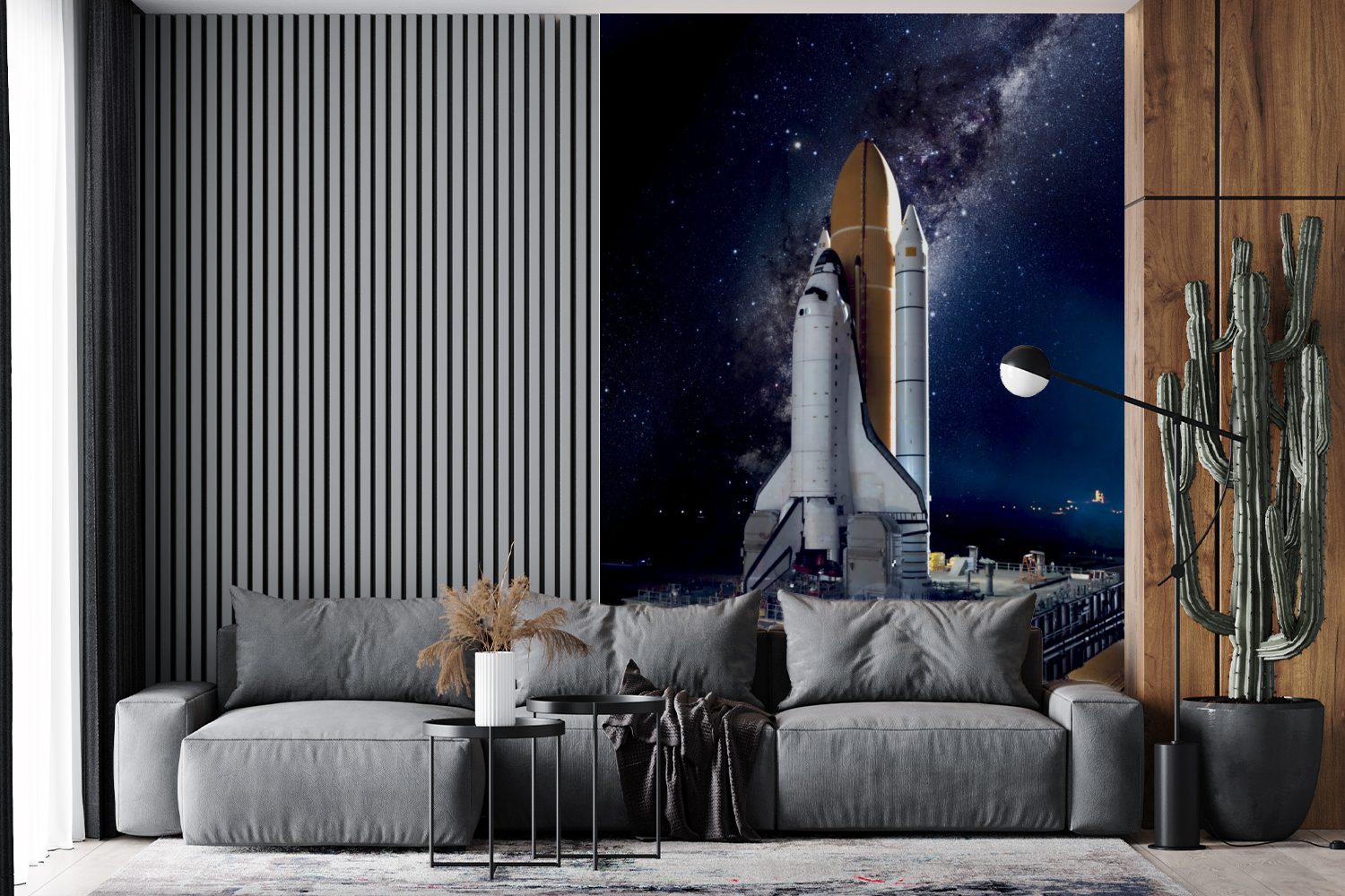 MuchoWow Wandtapete bedruckt, Sterne, Rakete Montagefertig - Fototapete für Tapete St), - Weltraum Matt, (3 Wohnzimmer, Vinyl