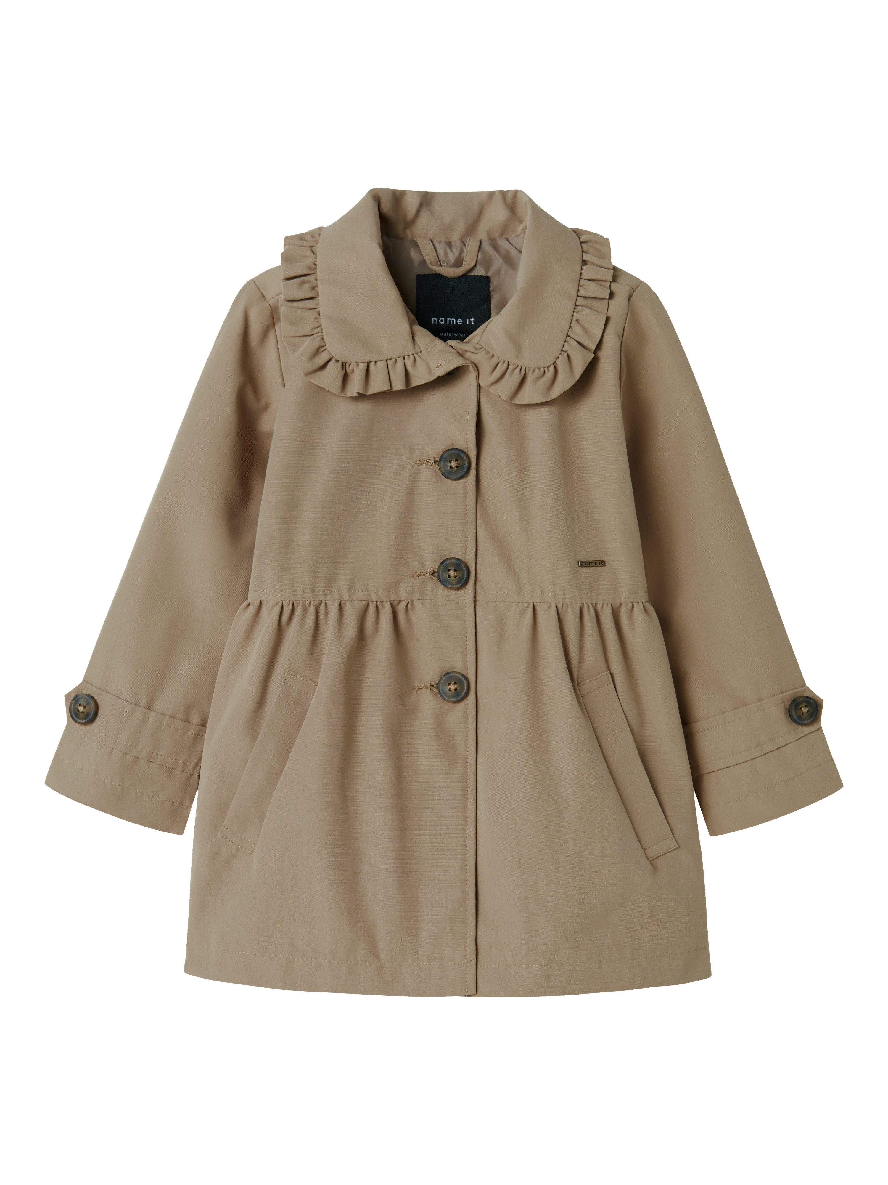 Name It Kurzmantel NMFMADELIN TRENCH COAT NOOS im romantischen Look