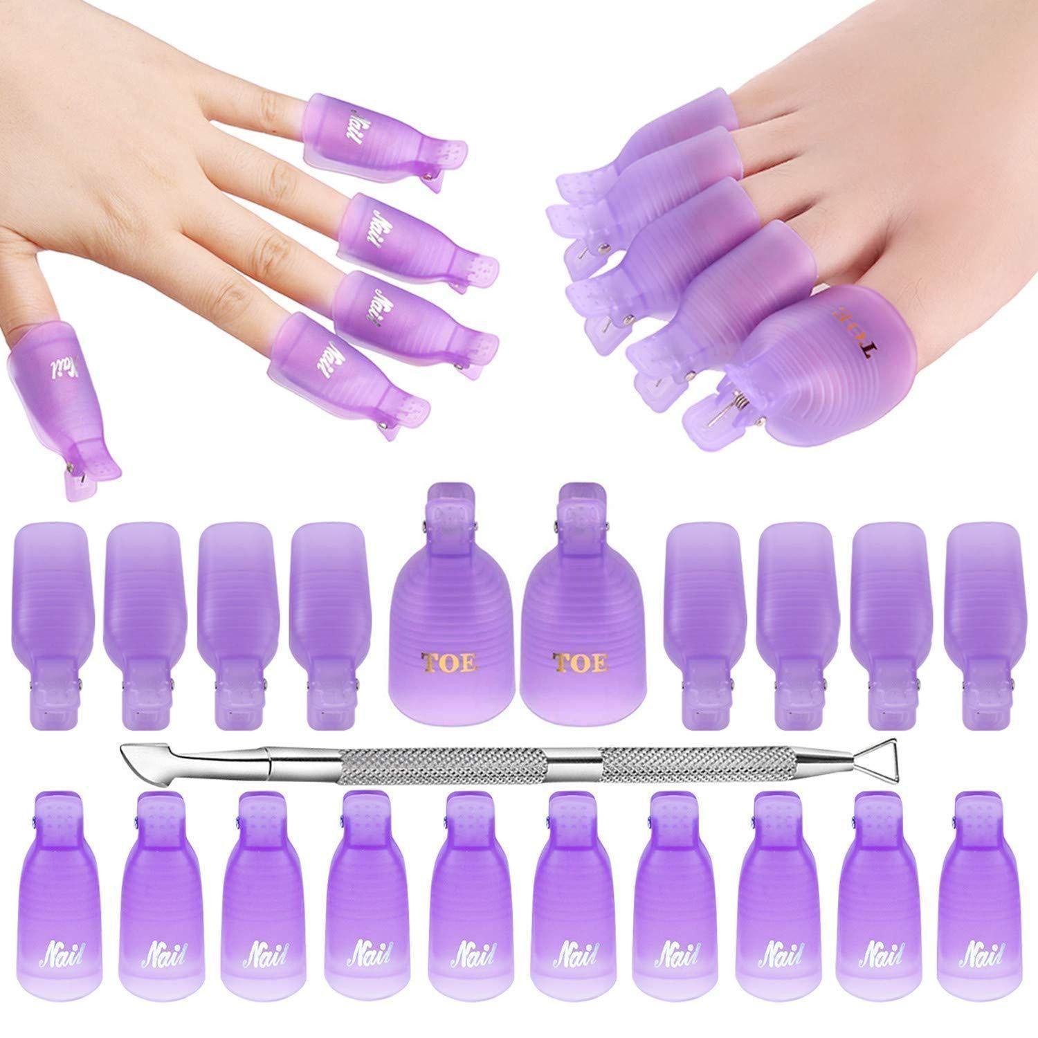 LuxusKollektion Nagelhautzange Nagelclips Set lila mit Nagelhautschieber