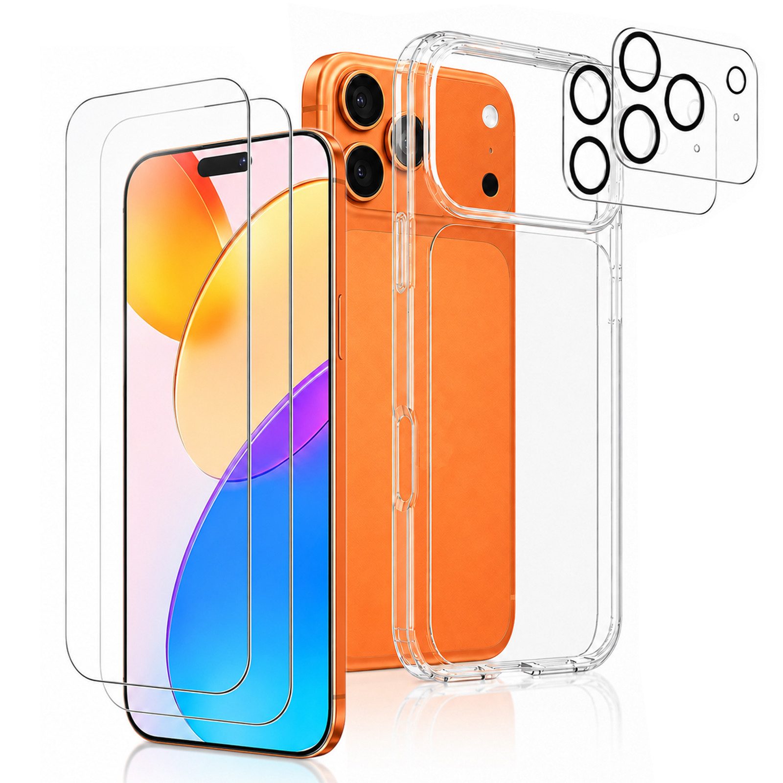 TK-Handel Displayschutzfolie Hülle Panzerglas Cover Silikon Case Kameraschutz Handyhülle Glas Folie für iPhone 17 Pro Max, Bumper, Kamera, full, screen, screen protector, Displayschutzglas, 9H, Displayschutz, Display, Smartphone, Handy, Handyfolie, Handys