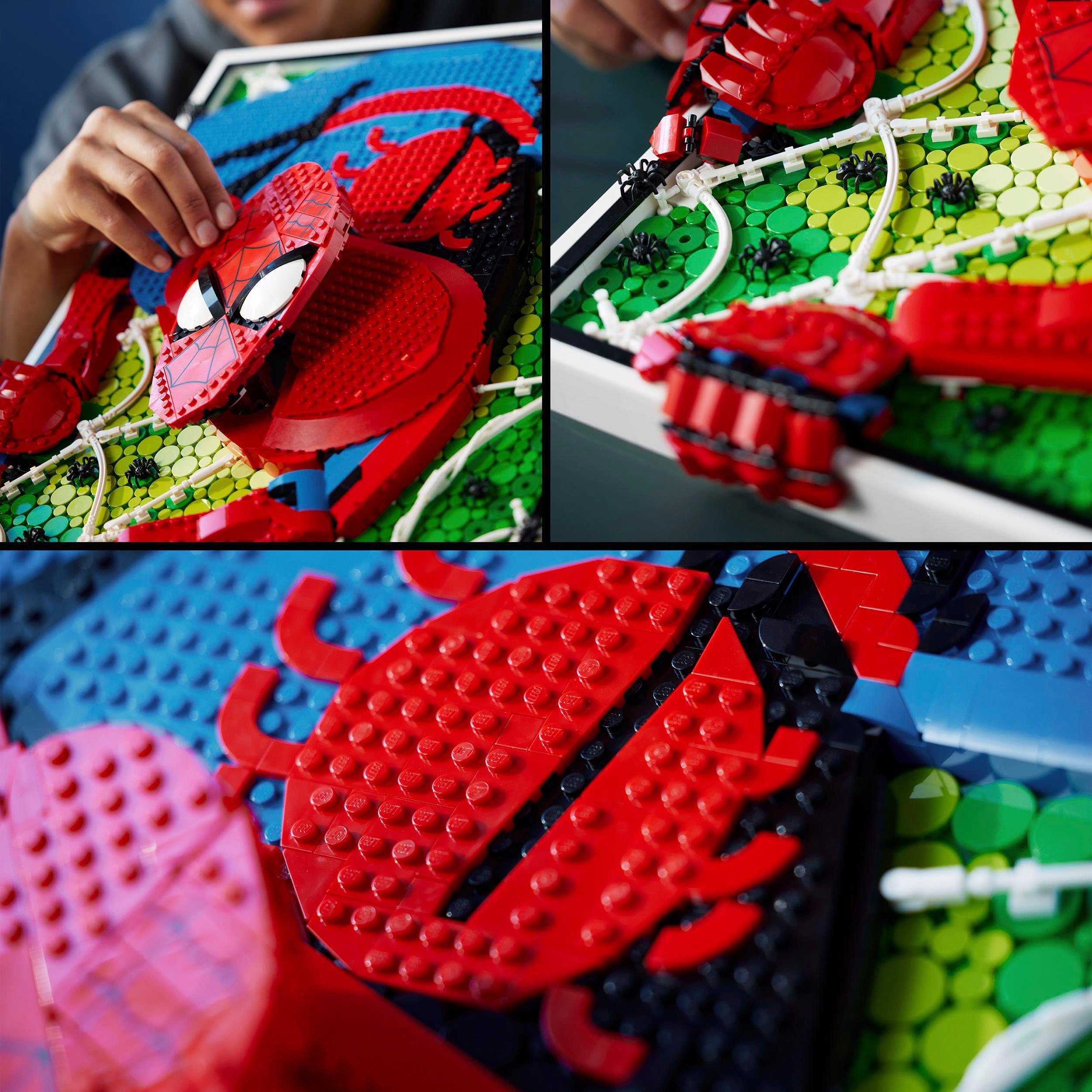 LEGO® Konstruktionsspielsteine The Amazing Spider-Man (31209), LEGO® ART,  (2099 St), Made in Europe, Spider-Man kann Kopf und Finger bewegen und  scheint aus dem Rahmen auszubrechen