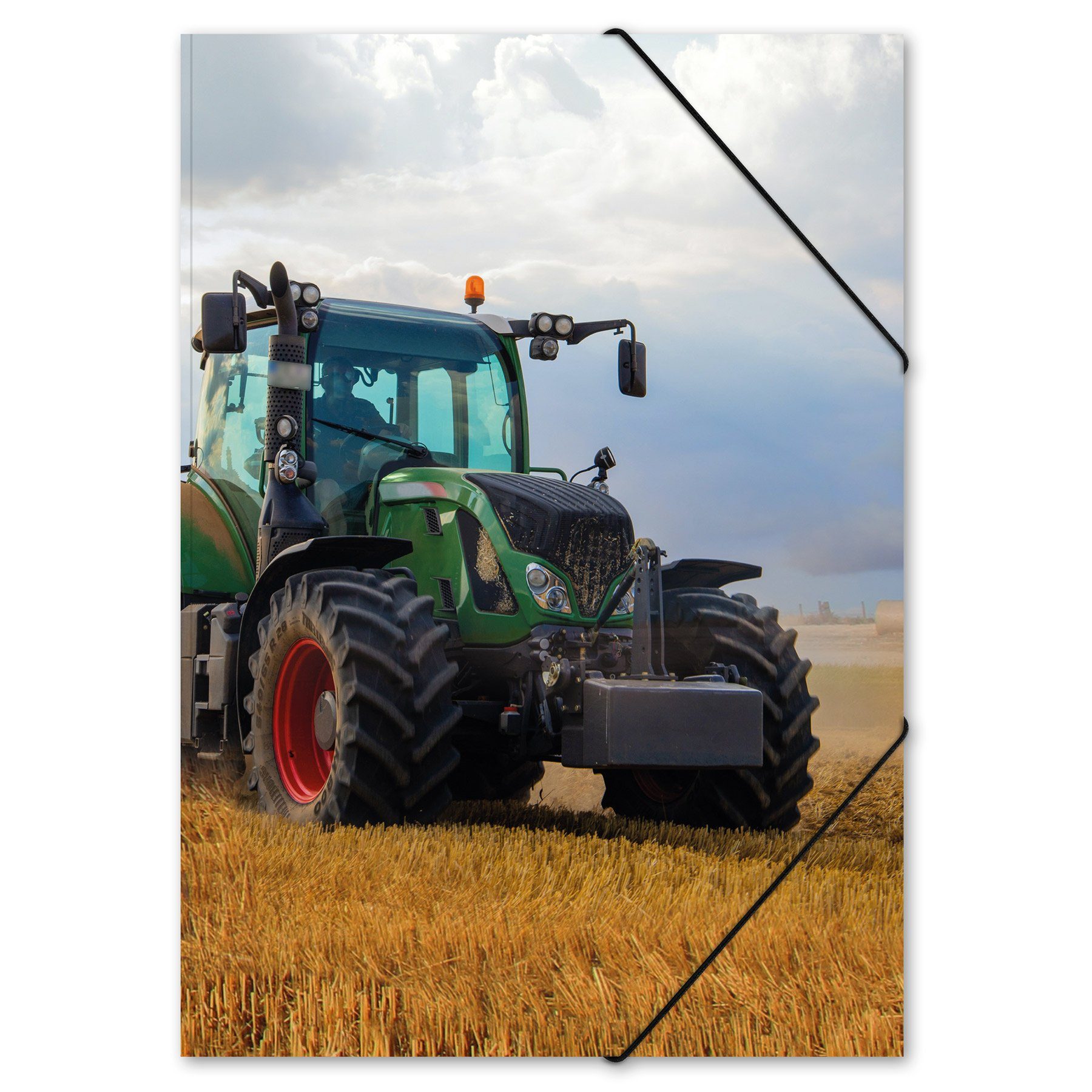 itenga Organisationsmappe itenga Gummizugmappe Zeichenmappe A3 Motiv Traktor auf dem Feld