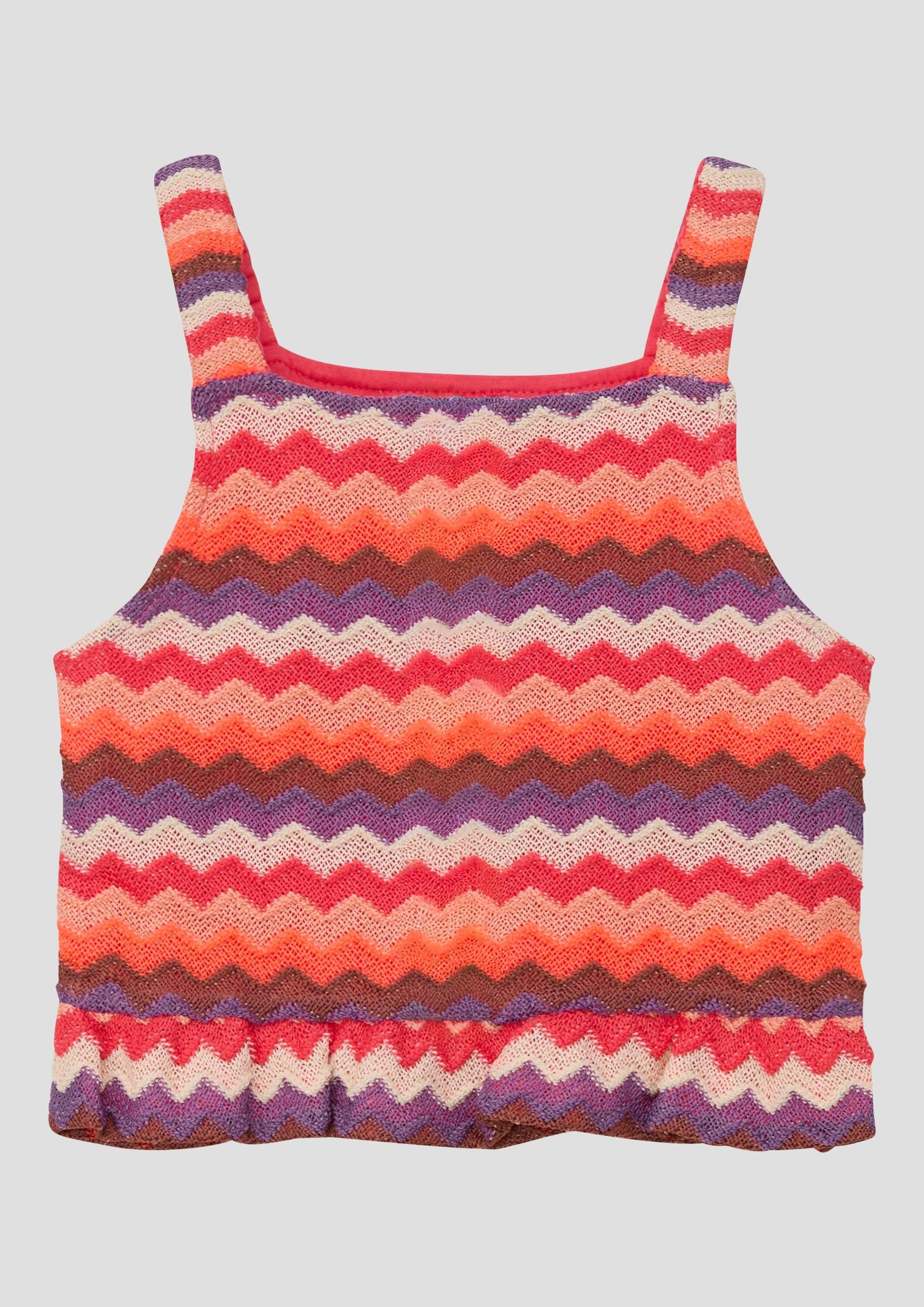 s.Oliver Muskelshirt T-Shirt Verkürztes Top mit Struktur